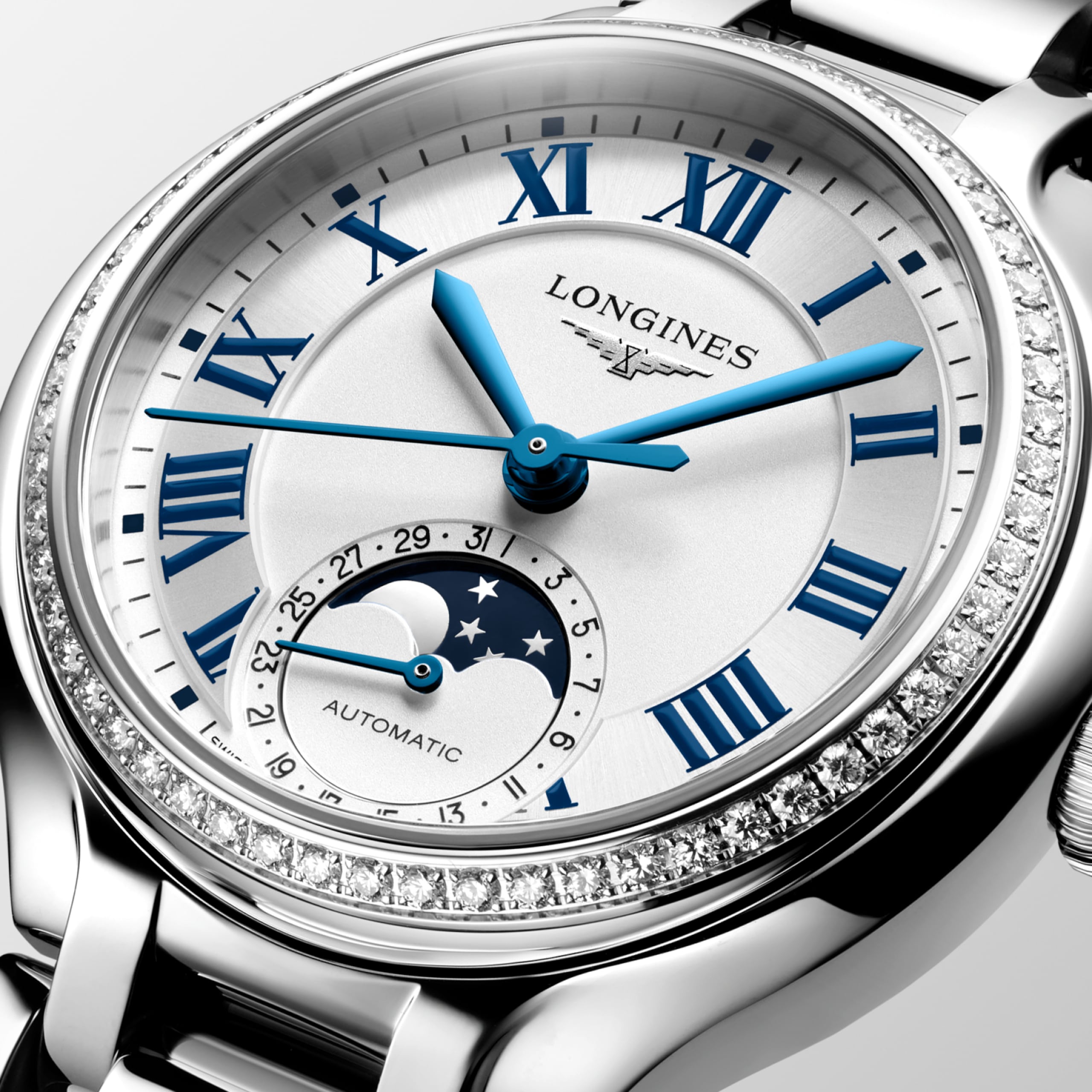 Longines PRIMALUNA MOONPHASE 自動 精鋼 Watch - L8.126.0.71.6