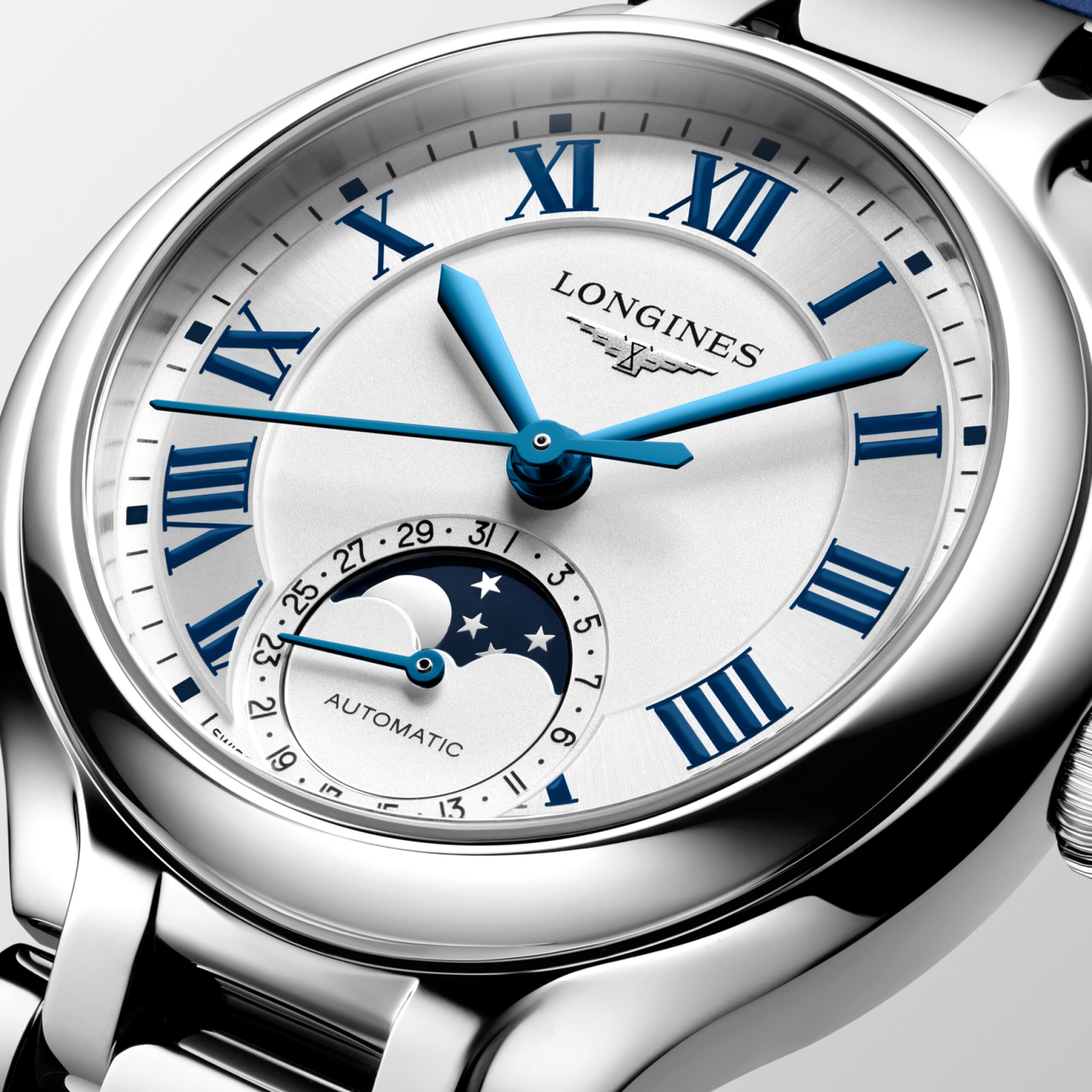 Longines PRIMALUNA MOONPHASE Automatic Stainless steel Watch - L8.126.4.71.2