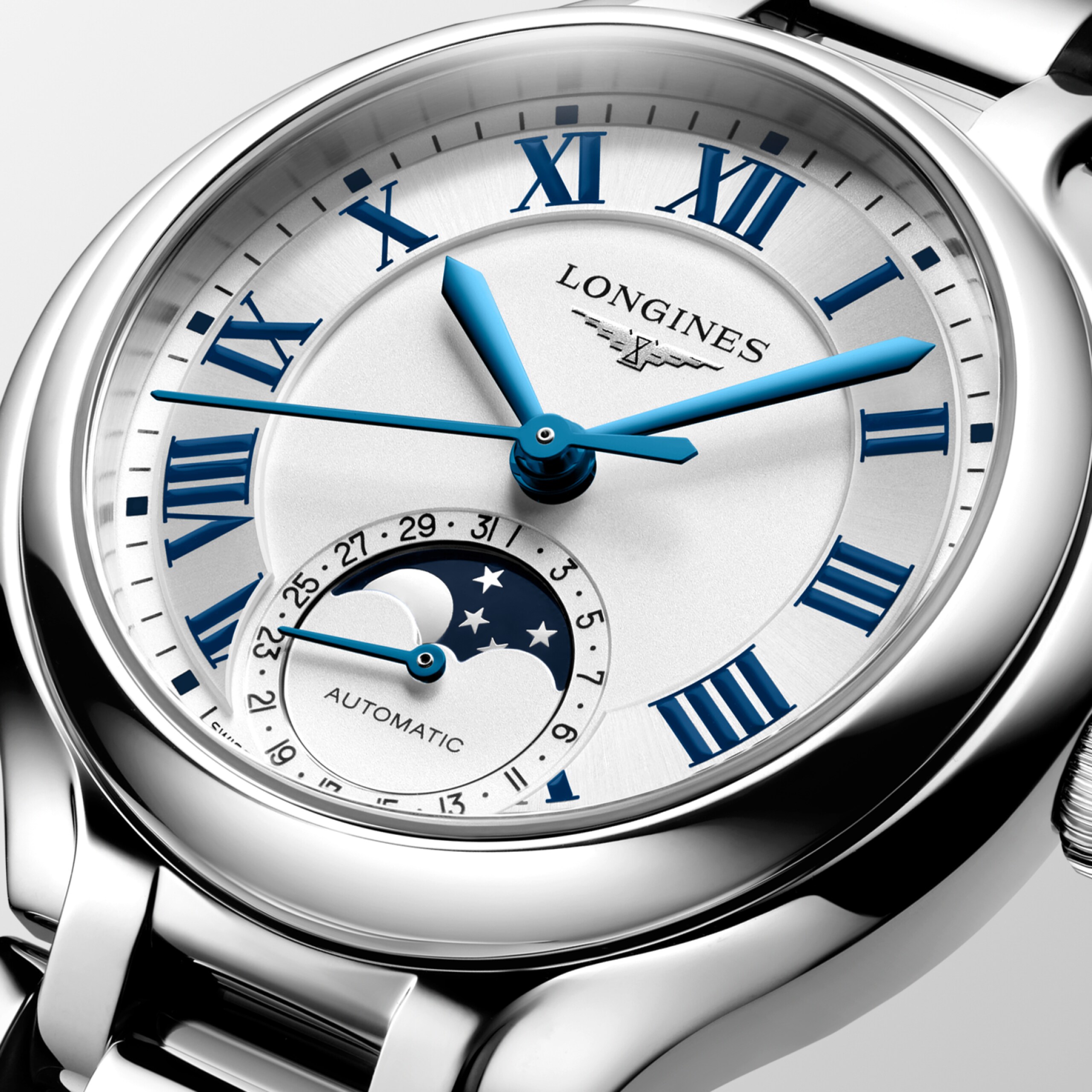 Longines PRIMALUNA MOONPHASE Automatic Stainless steel Watch - L8.126.4.71.6