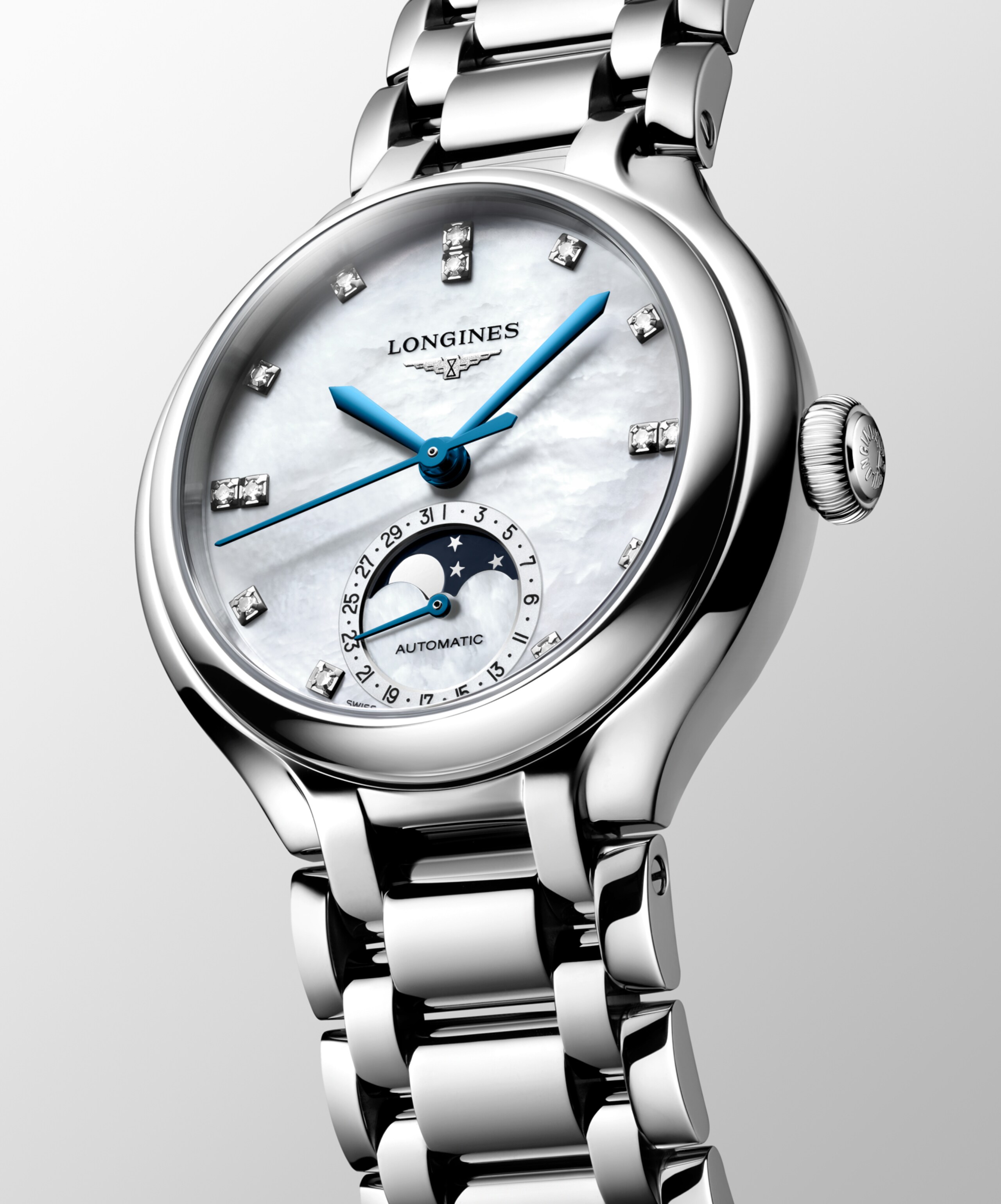 Longines PRIMALUNA MOONPHASE Automatic Stainless steel Watch - L8.126.4.87.6