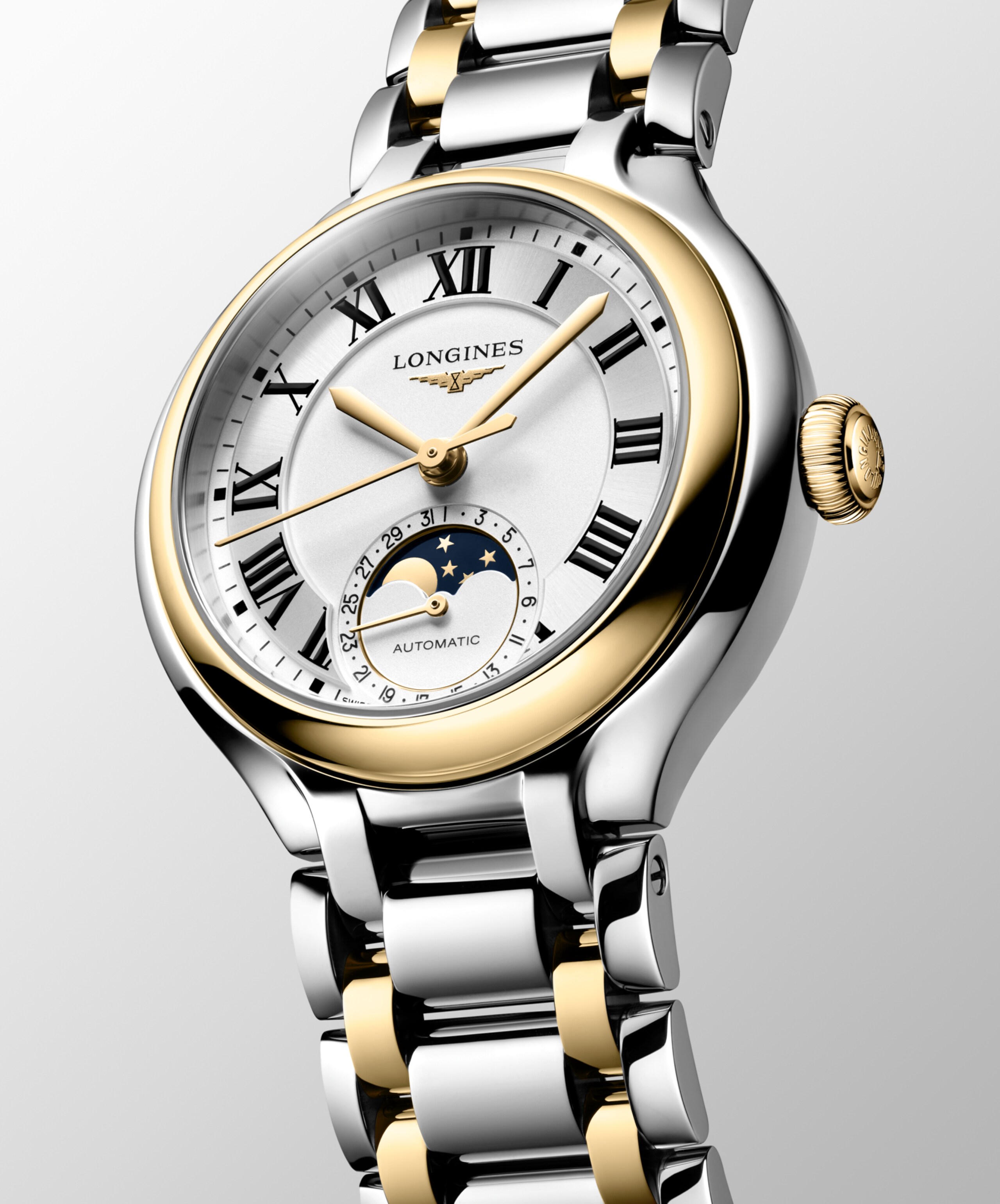 Longines PRIMALUNA MOONPHASE Automatic Stainless steel and 18 karat yellow gold cap 200 Watch - L8.126.5.79.7