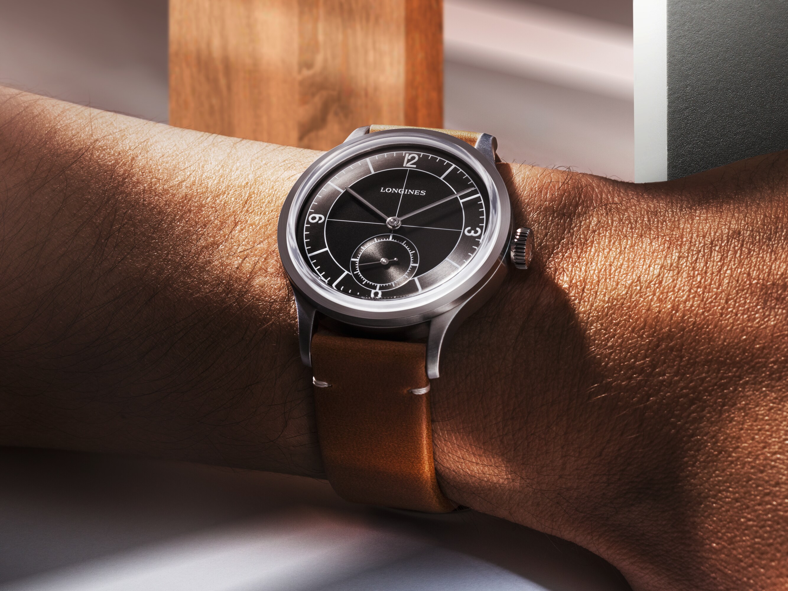 LONGINES(ロンジン) / 自動巻腕時計/アナログ/レザー/SLV/BLK