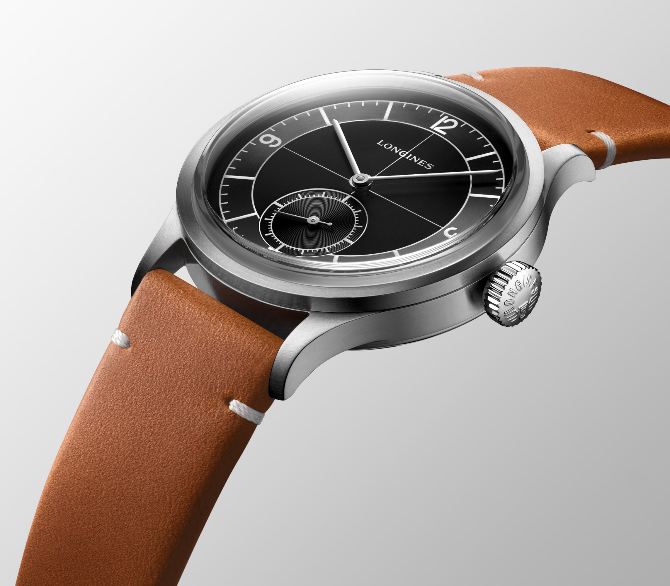 LONGINES SECTOR DIAL 自動巻、ステンレススティール、ブラック