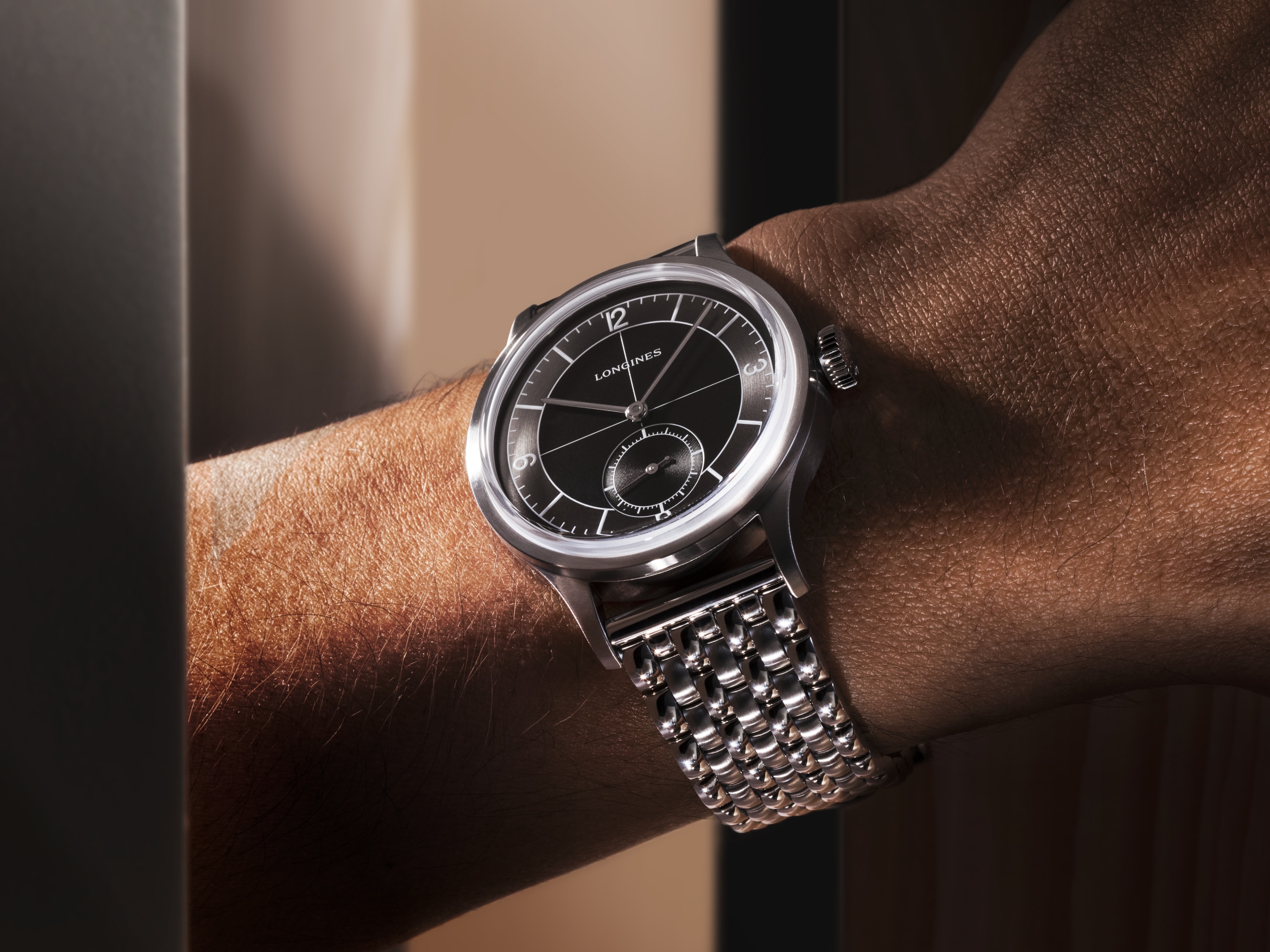 LONGINES SECTOR DIAL Automatic, Stainless Steel, Black Dial