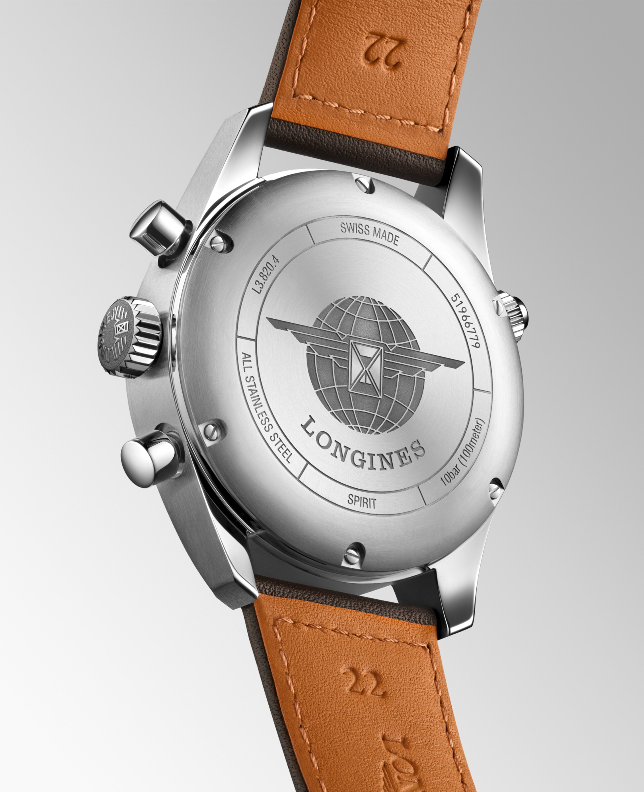 Longines SPIRIT CHRONOGRAPH 自動上鏈機械機芯 精鋼 Watch - L3.820.4.53.0