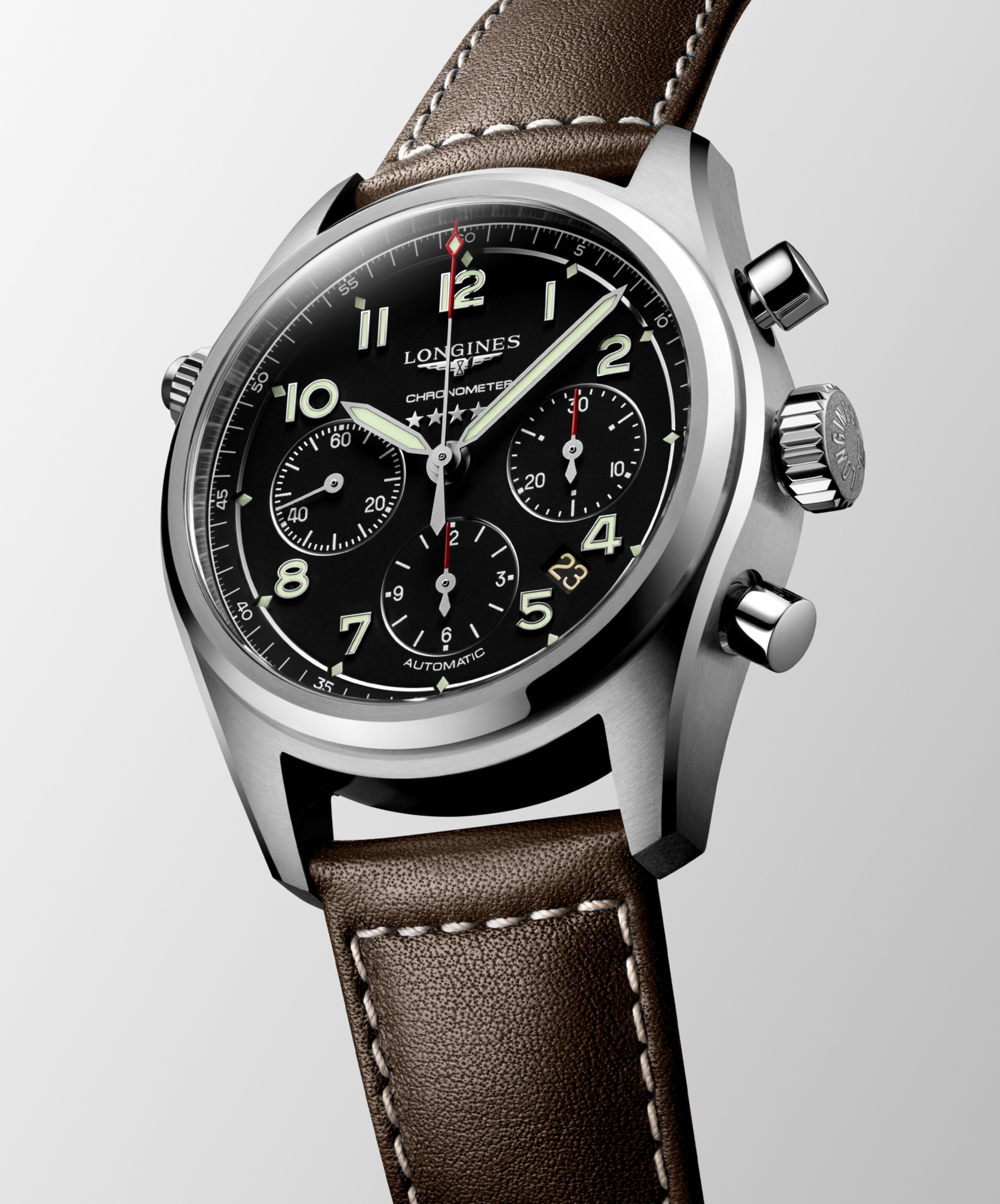 Longines SPIRIT CHRONOGRAPH 自動上鏈機械機芯 精鋼 Watch - L3.820.4.53.0