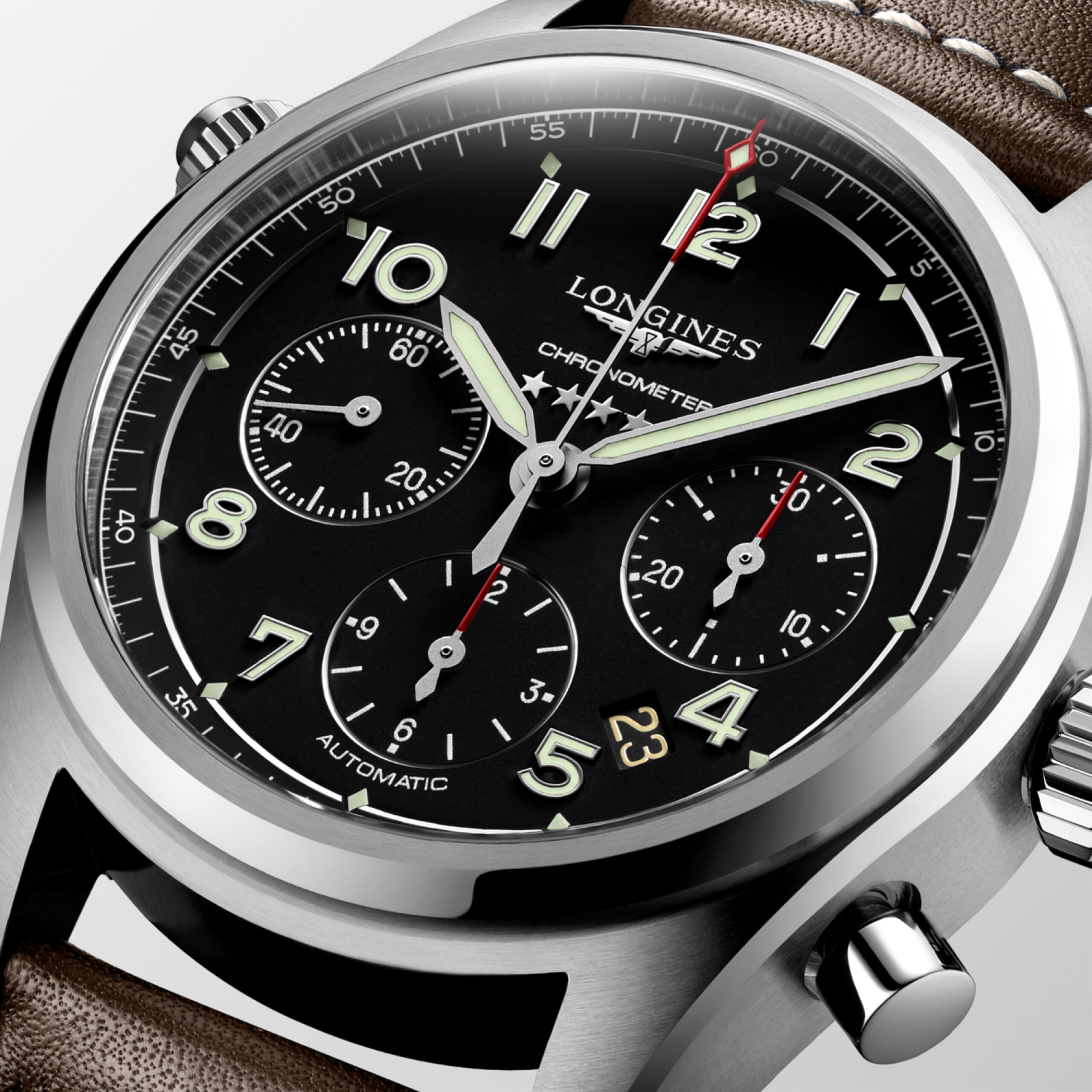 Longines SPIRIT CHRONOGRAPH 自動上鏈機械機芯 精鋼 Watch - L3.820.4.53.0