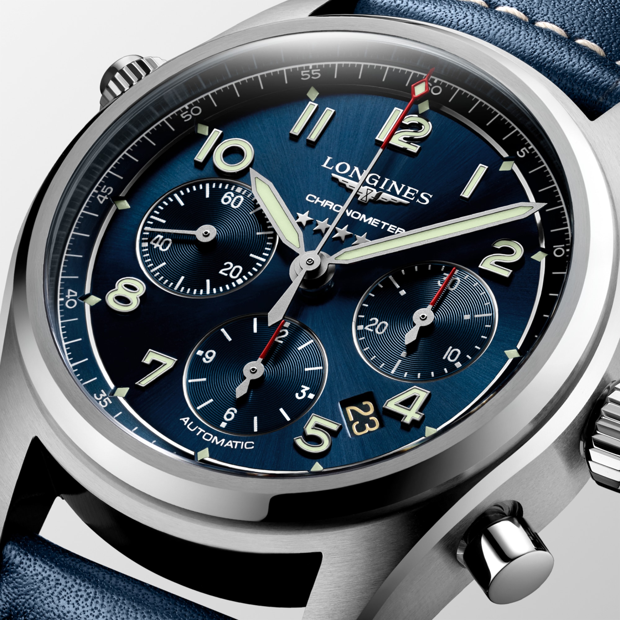 LONGINES SPIRIT CHRONOGRAPH | Ø 42.00 mm, ブルー「サンレイ」 | L3