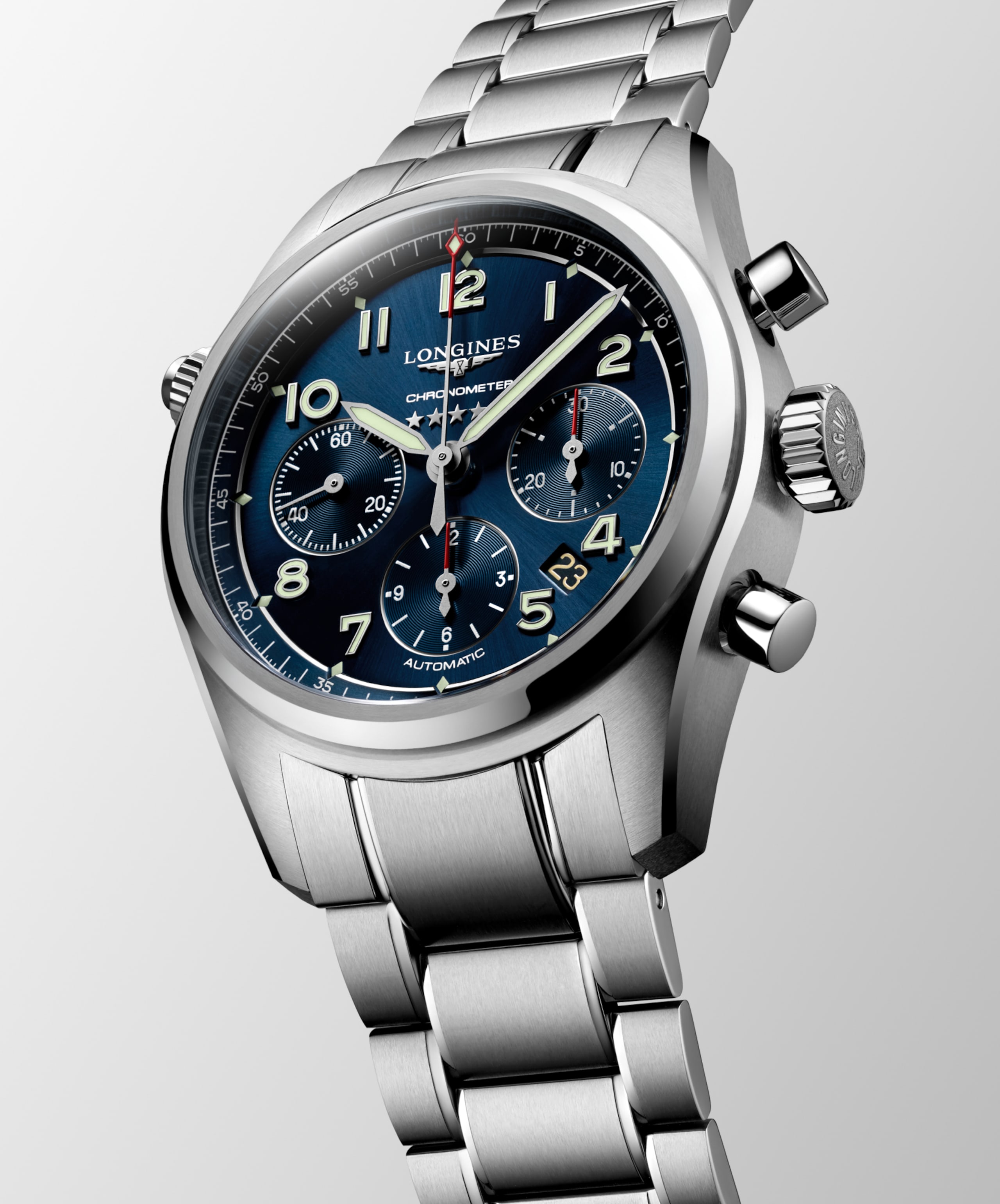 Longines SPIRIT CHRONOGRAPH automatico acciaio inossidabile Watch - L3.820.4.93.6