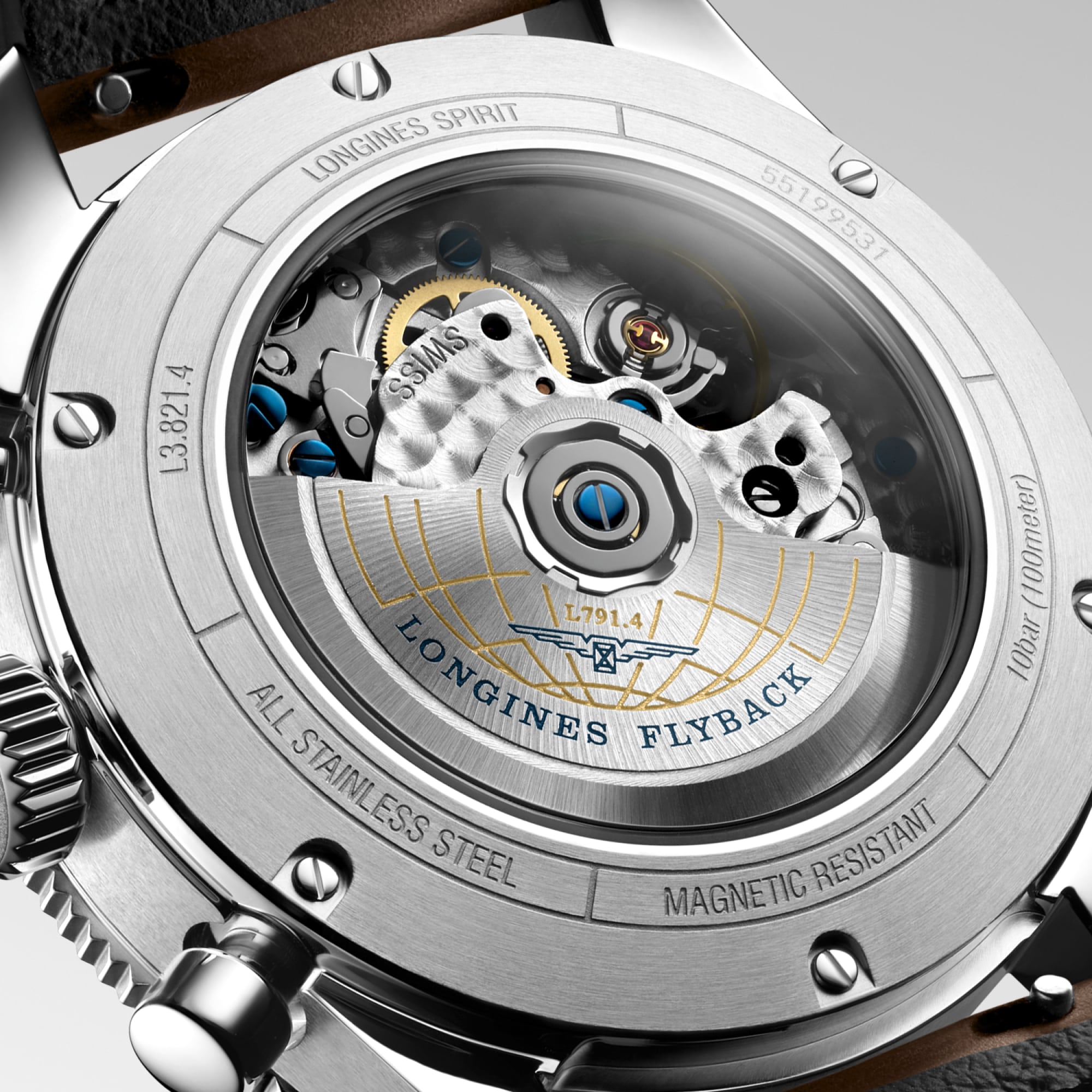 LONGINES SPIRIT FLYBACK 自動巻、ステンレススティールと