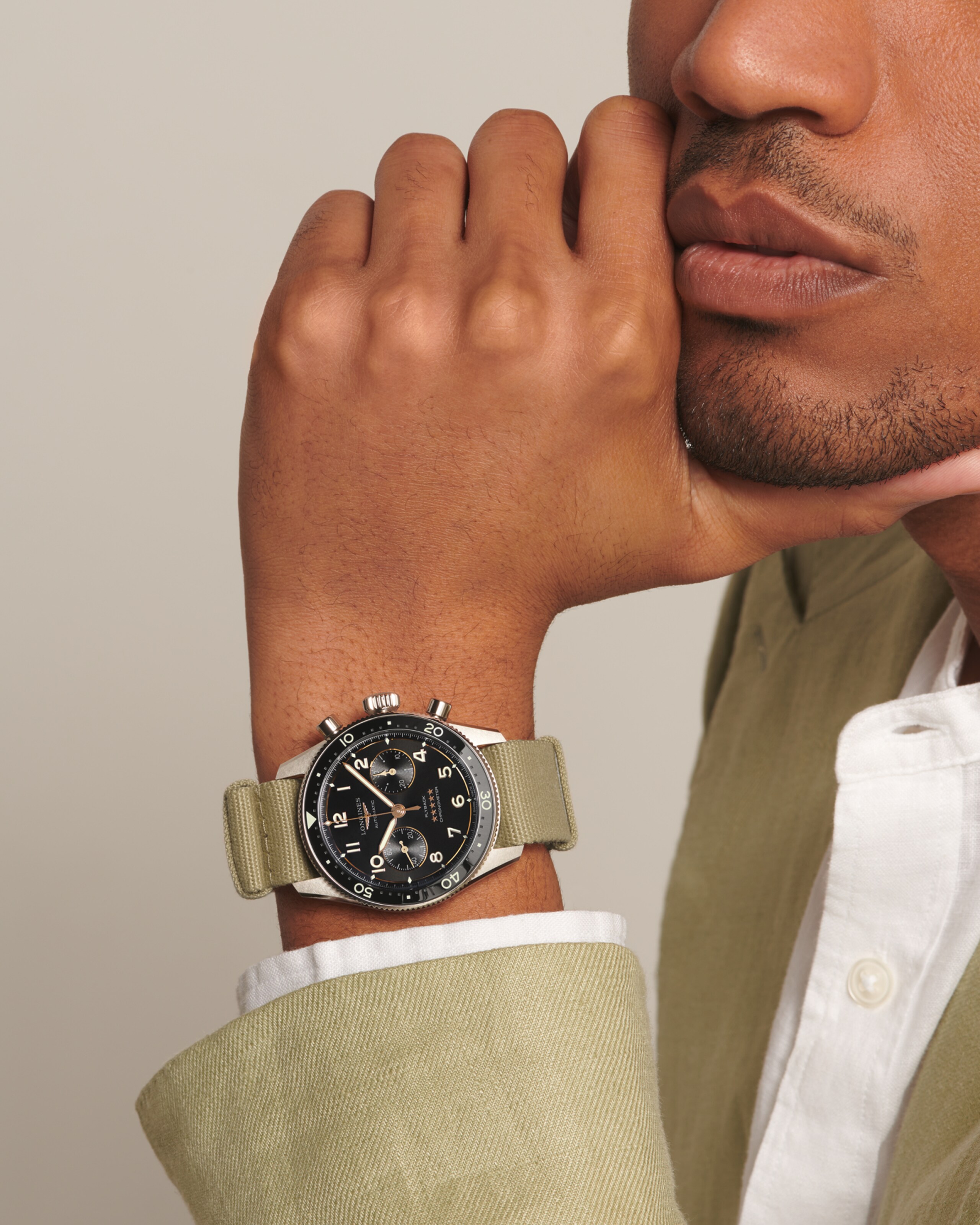 Longines SPIRIT FLYBACK automatique acier inoxydable et lunette en céramique Watch - L3.821.4.53.9