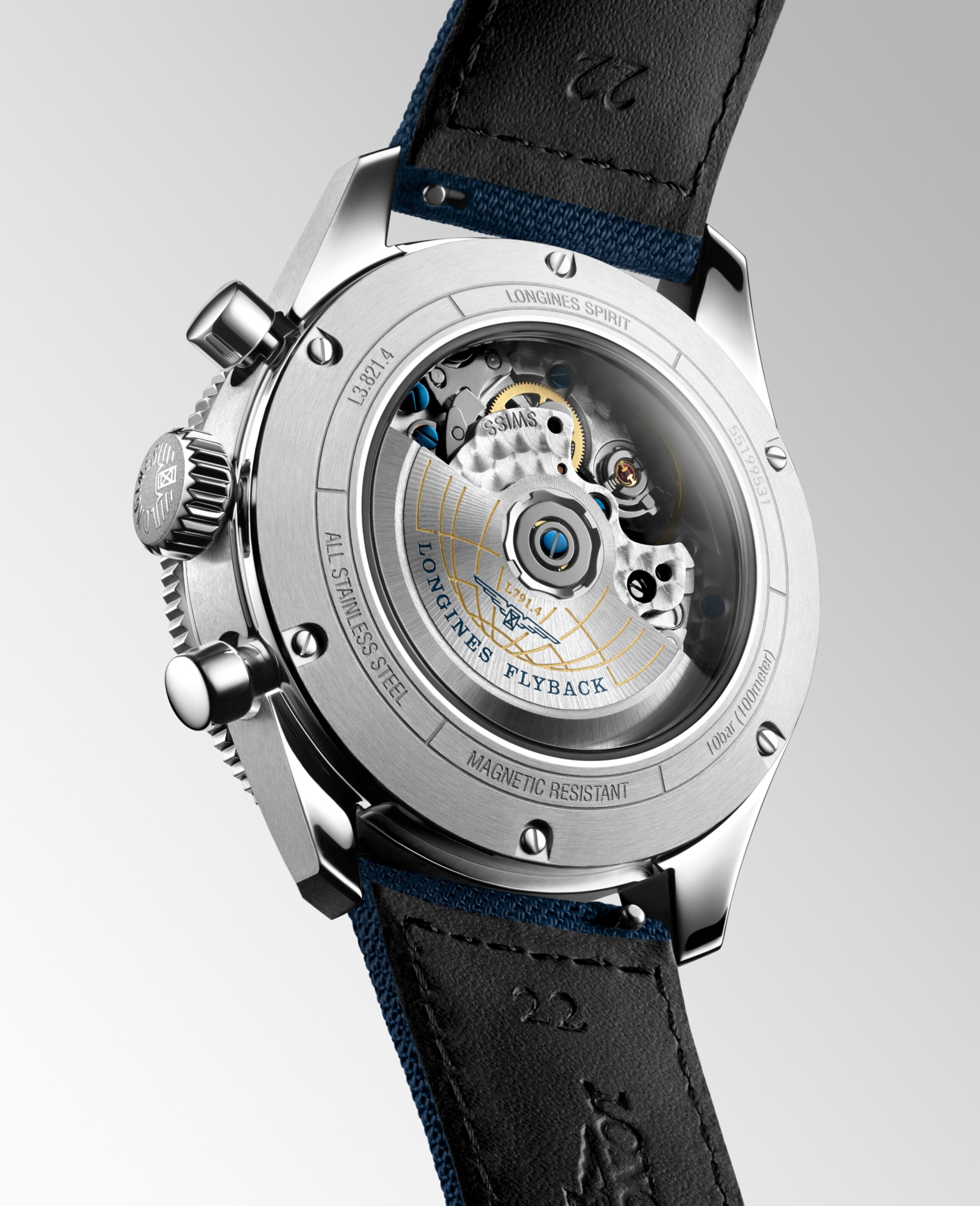 Longines SPIRIT FLYBACK Αυτόματο Ανοξείδωτο ατσάλι και κεραμική στεφάνη Watch - L3.821.4.93.2