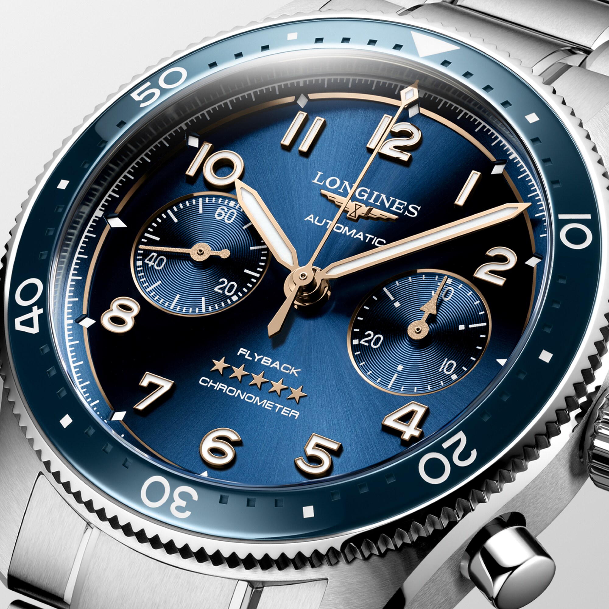 LONGINES SPIRIT FLYBACK 自動巻、ステンレススティールと LONGINES SPIRIT FLYBACK 自動巻、ステンレススティールと