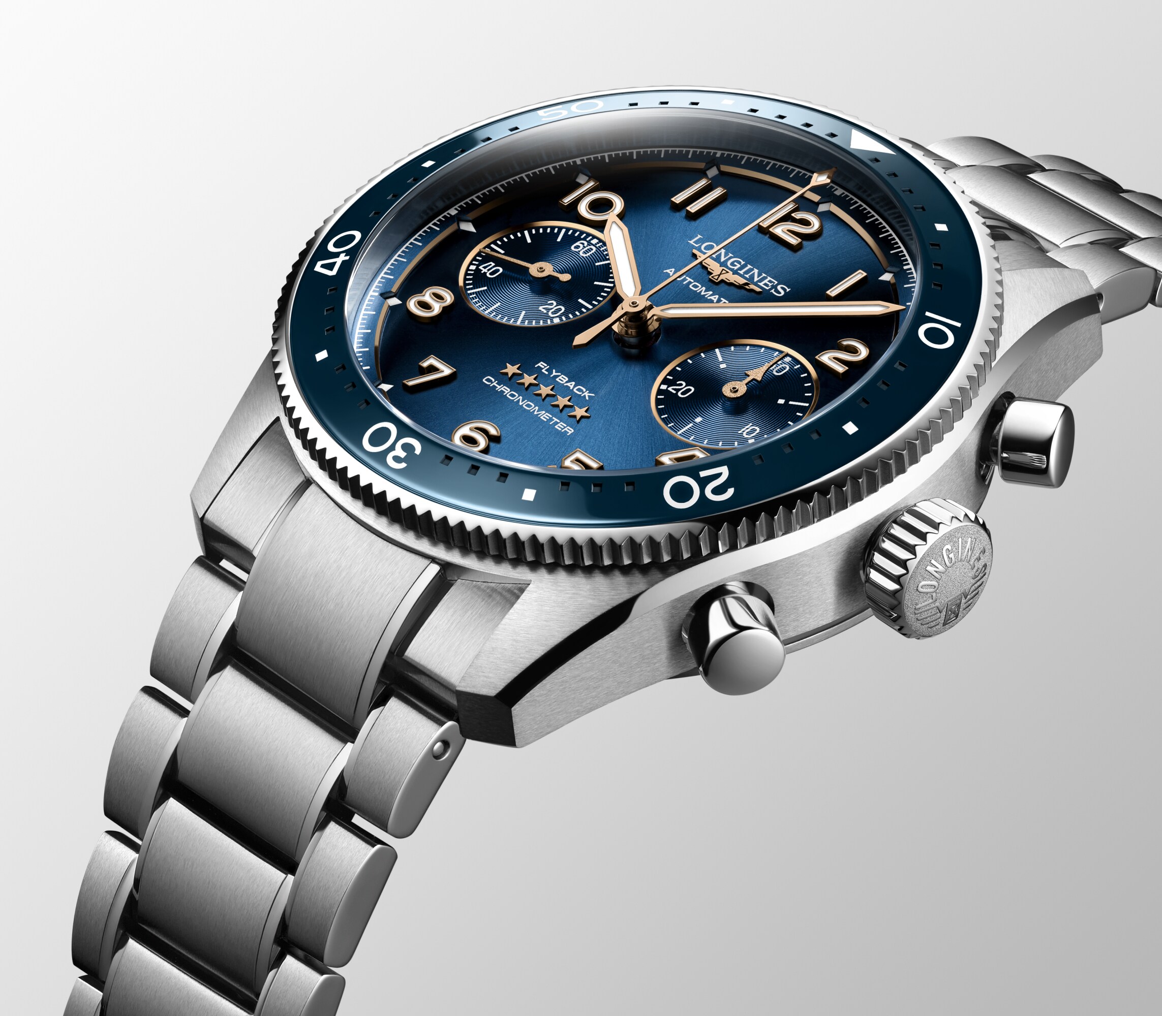 LONGINES SPIRIT FLYBACK Automatic, Stainless Steel And Ceramic