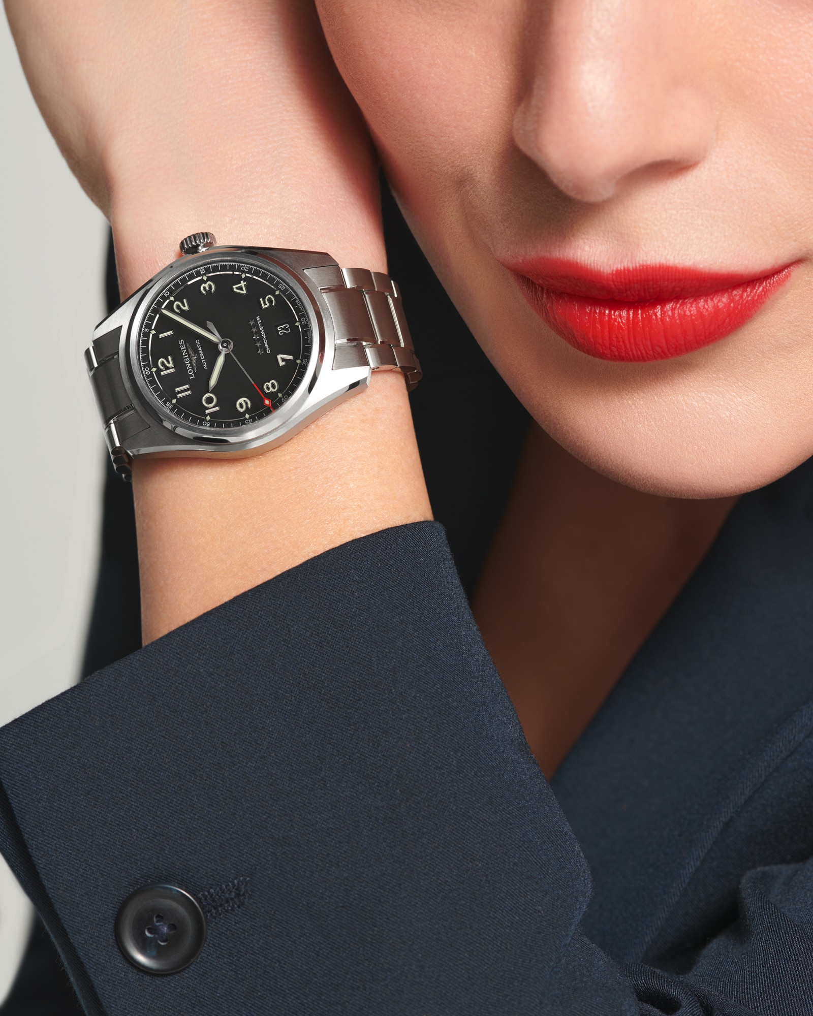Longines Spirit Automatic watch 37mm, Black matt L34104536