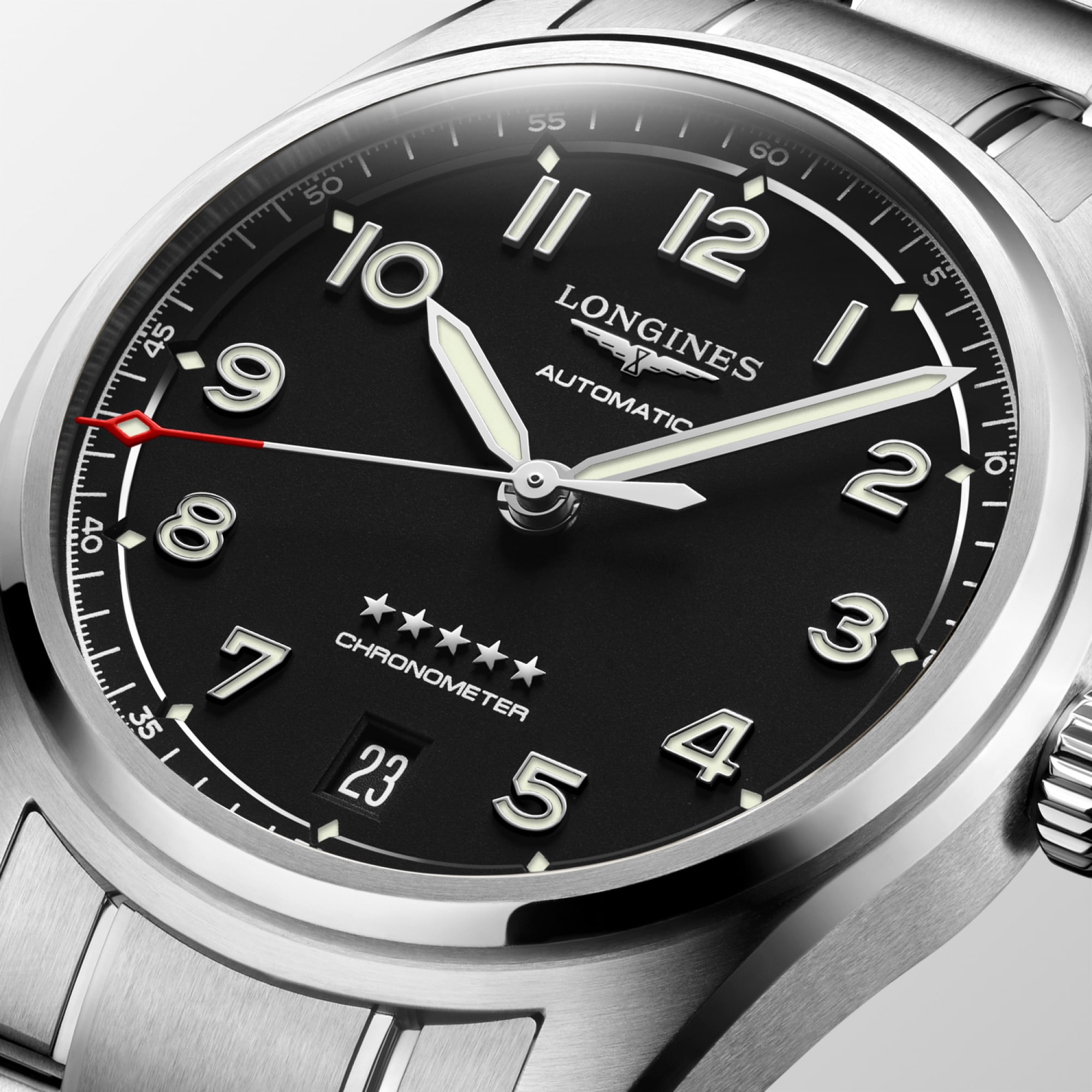 Longines Spirit Automatic watch 37mm, Black matt L34104536