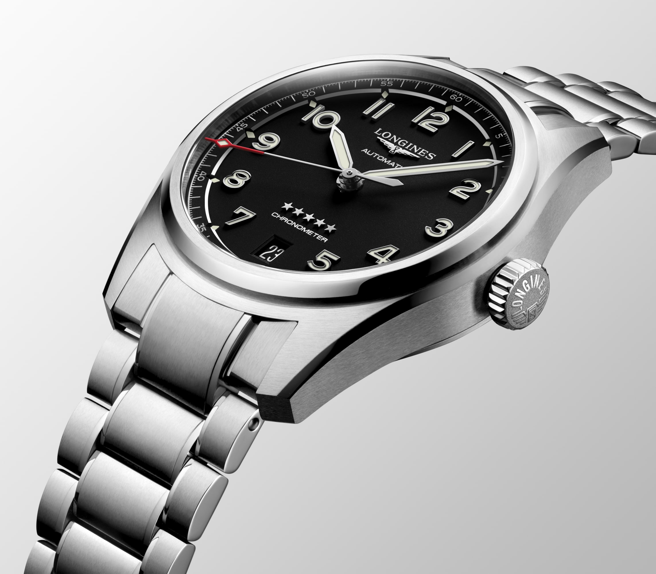 Longines Spirit Automatic watch 37mm, Black matt L34104536