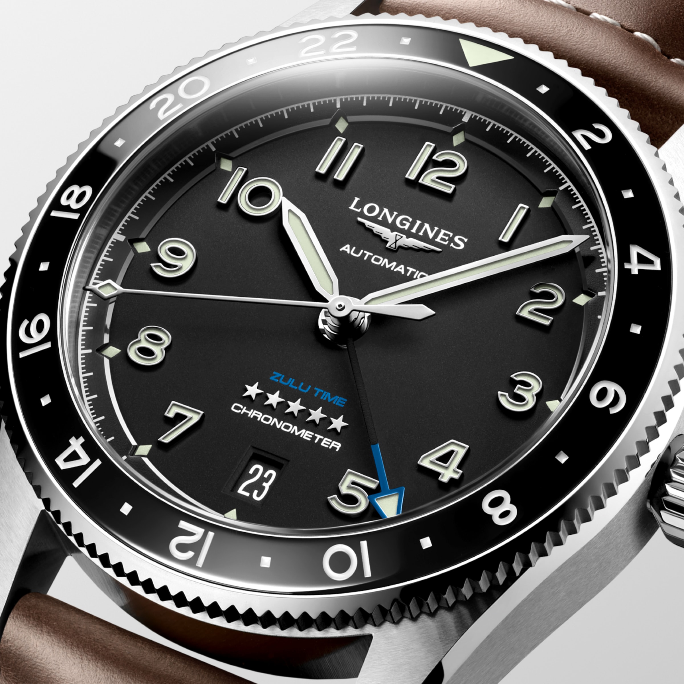 Longines SPIRIT Automatic Stainless steel and ceramic bezel Watch - L3.802.4.53.2