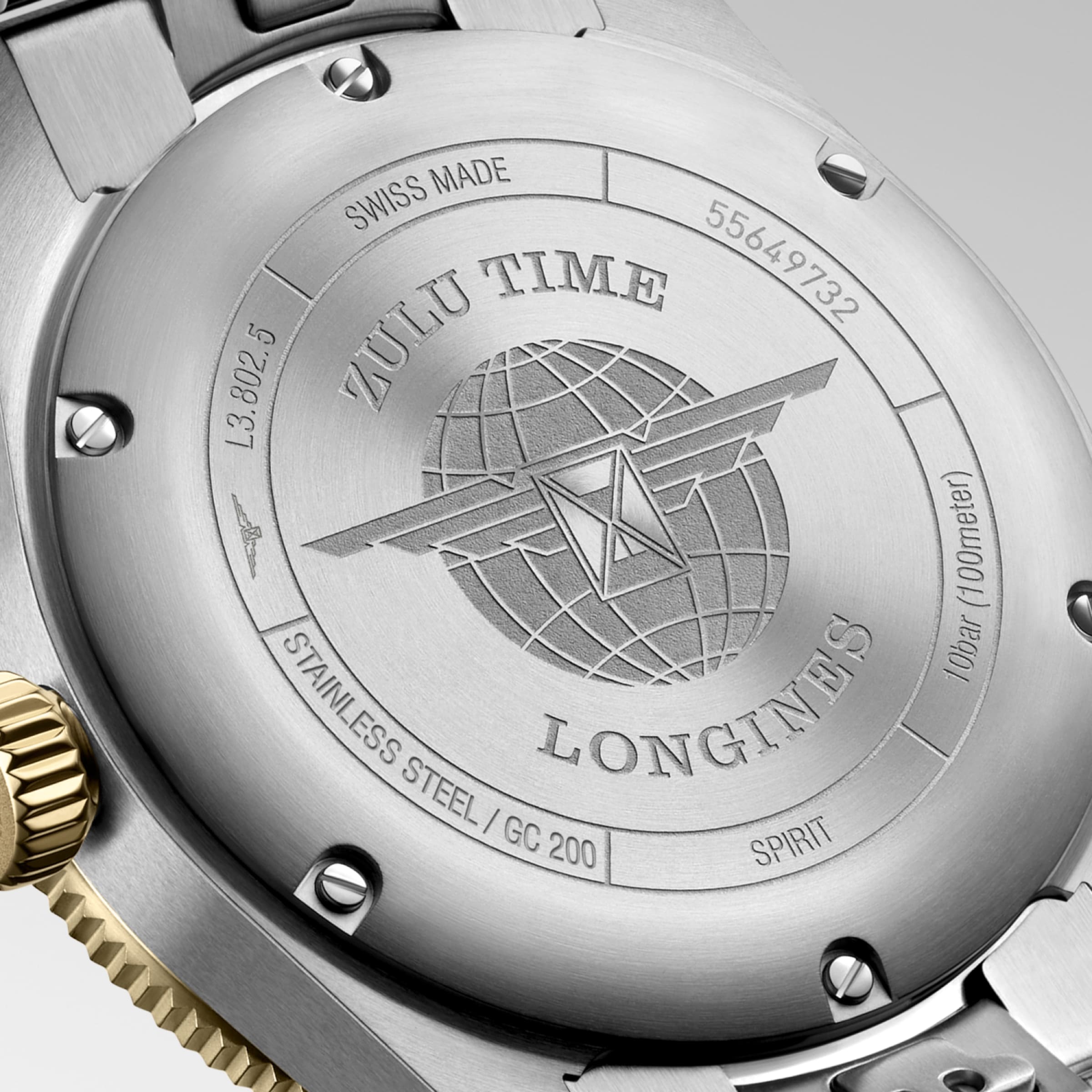 Longines SPIRIT Automatic Stainless steel and 18 karat yellow gold cap 200 Watch - L3.802.5.53.6