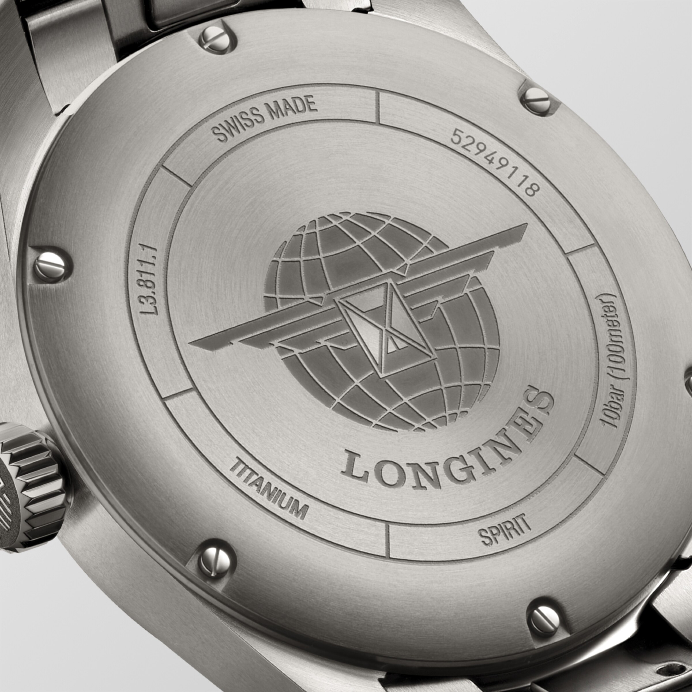 Longines SPIRIT Automatic Titanium Watch - L3.811.1.53.6