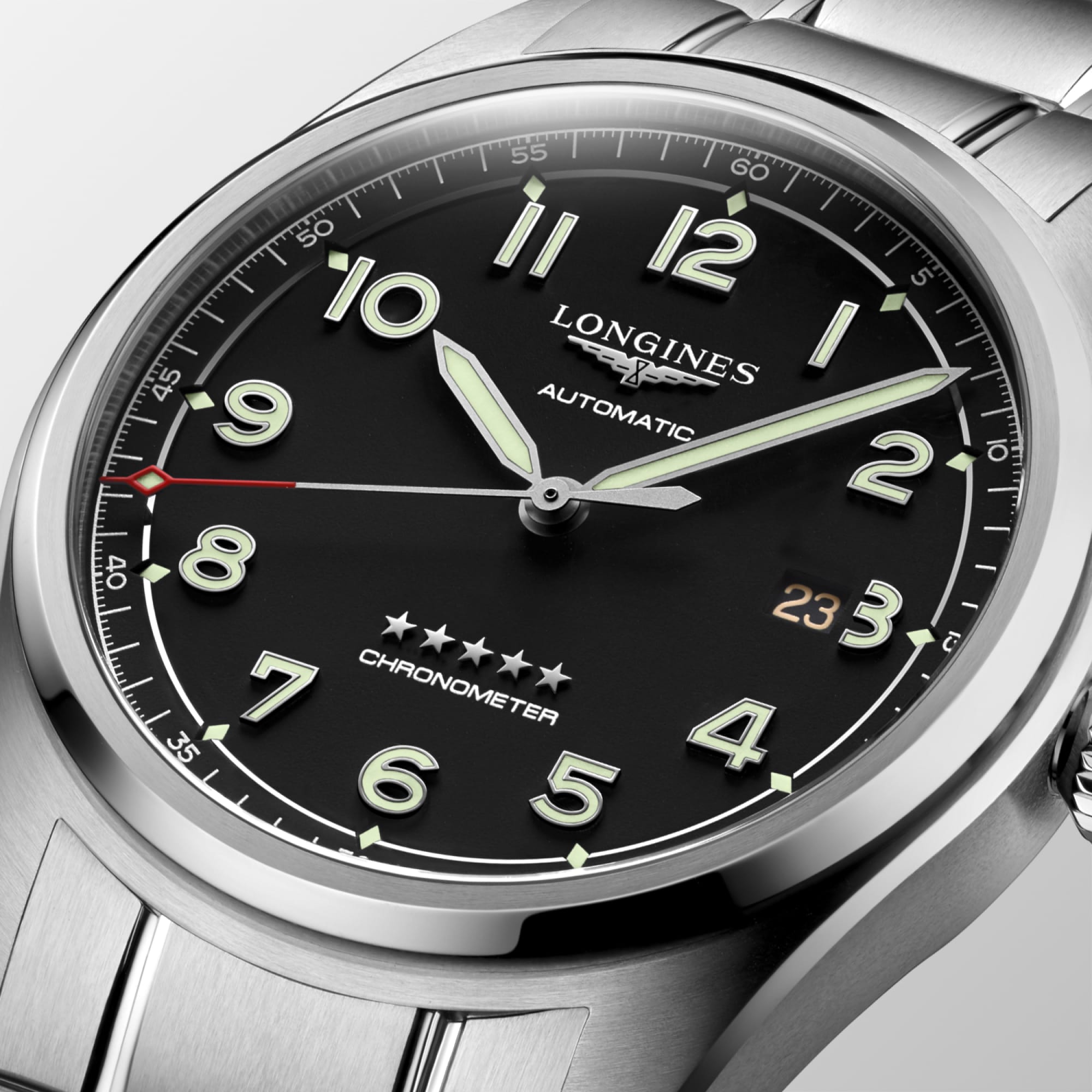 LONGINES SPIRIT Automatic, Stainless Steel, Black Matt Dial