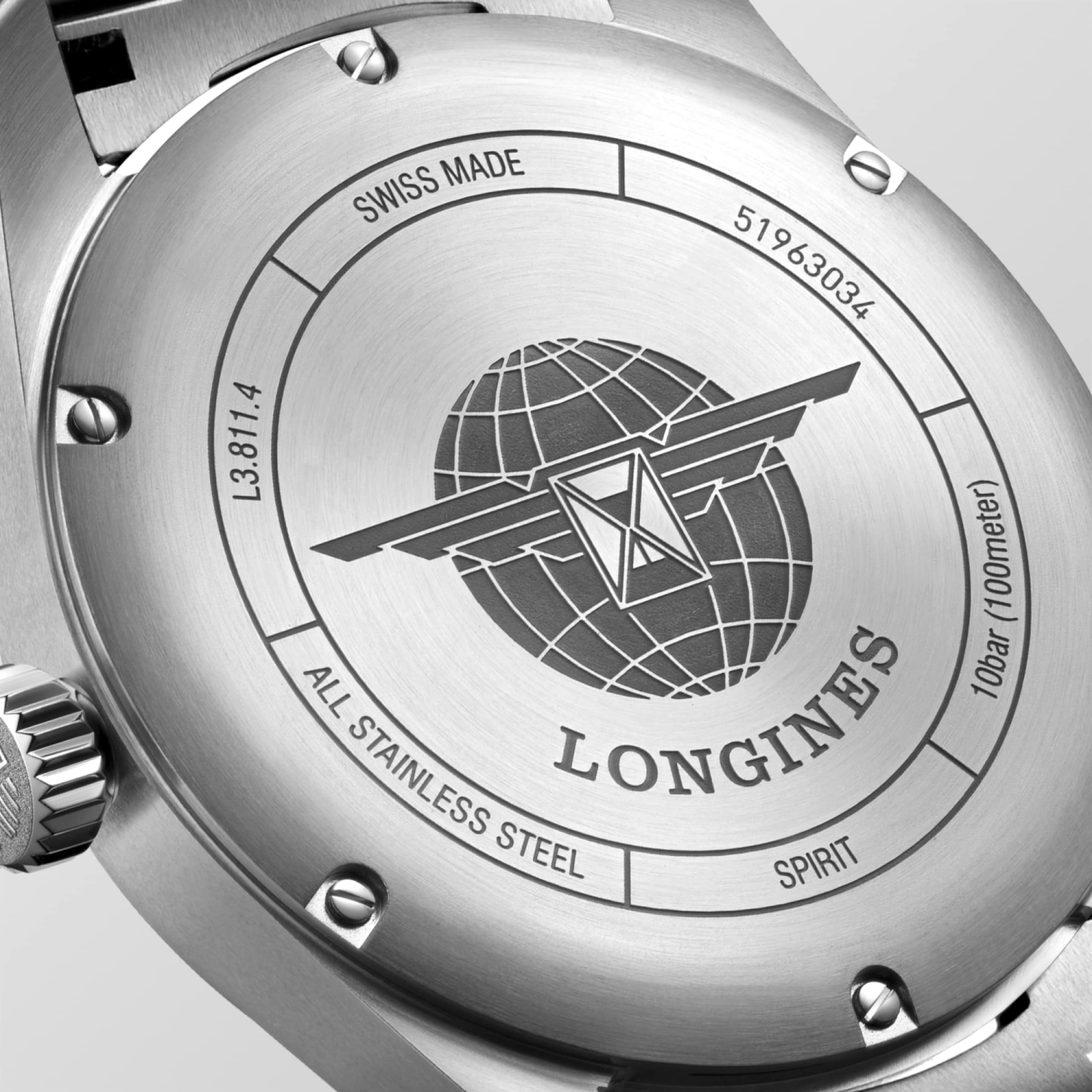 Longines SPIRIT อัตโนมัติ สแตนเลสสตีล Watch - L3.811.4.93.6