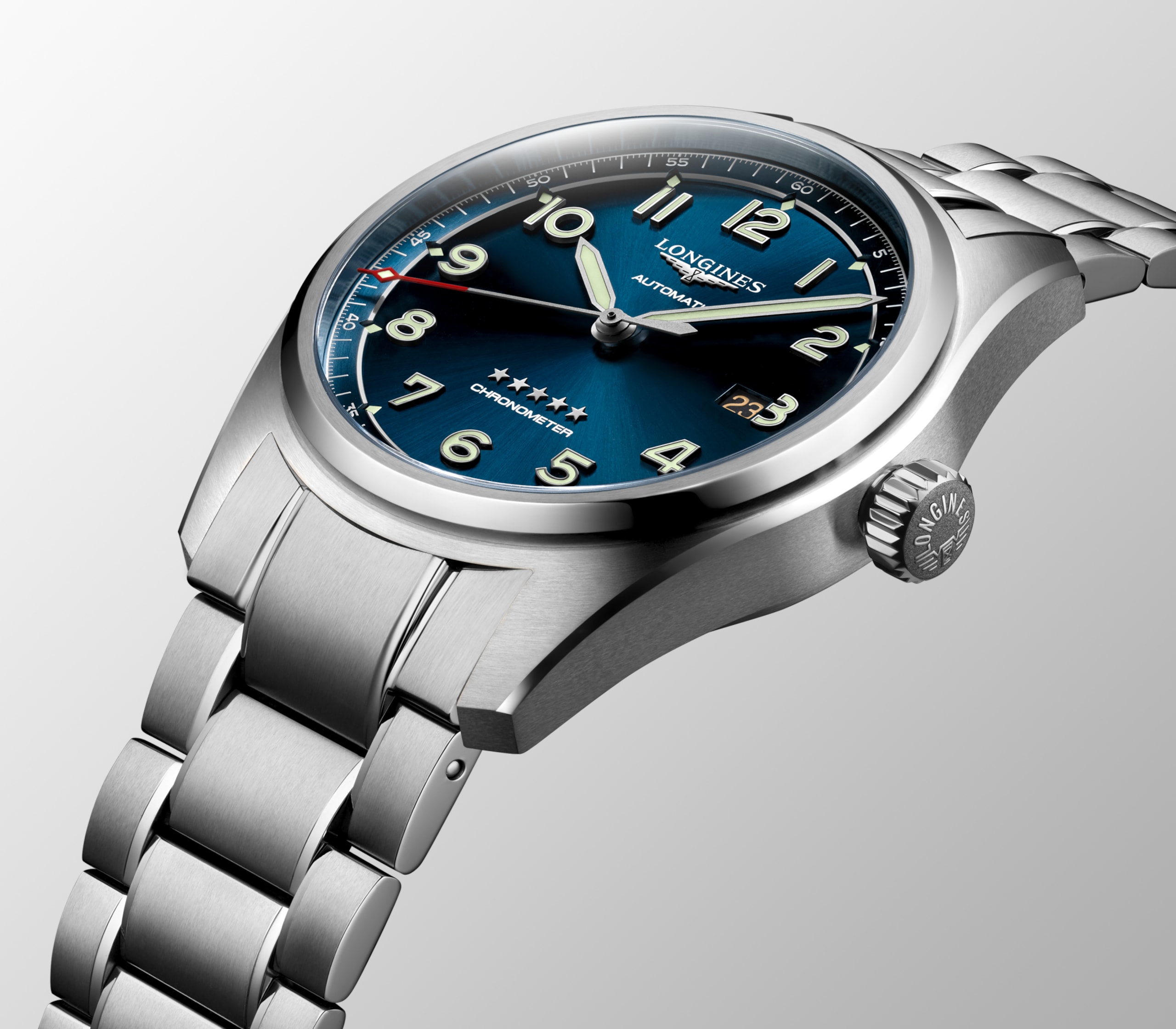 Longines SPIRIT อัตโนมัติ สแตนเลสสตีล Watch - L3.811.4.93.6