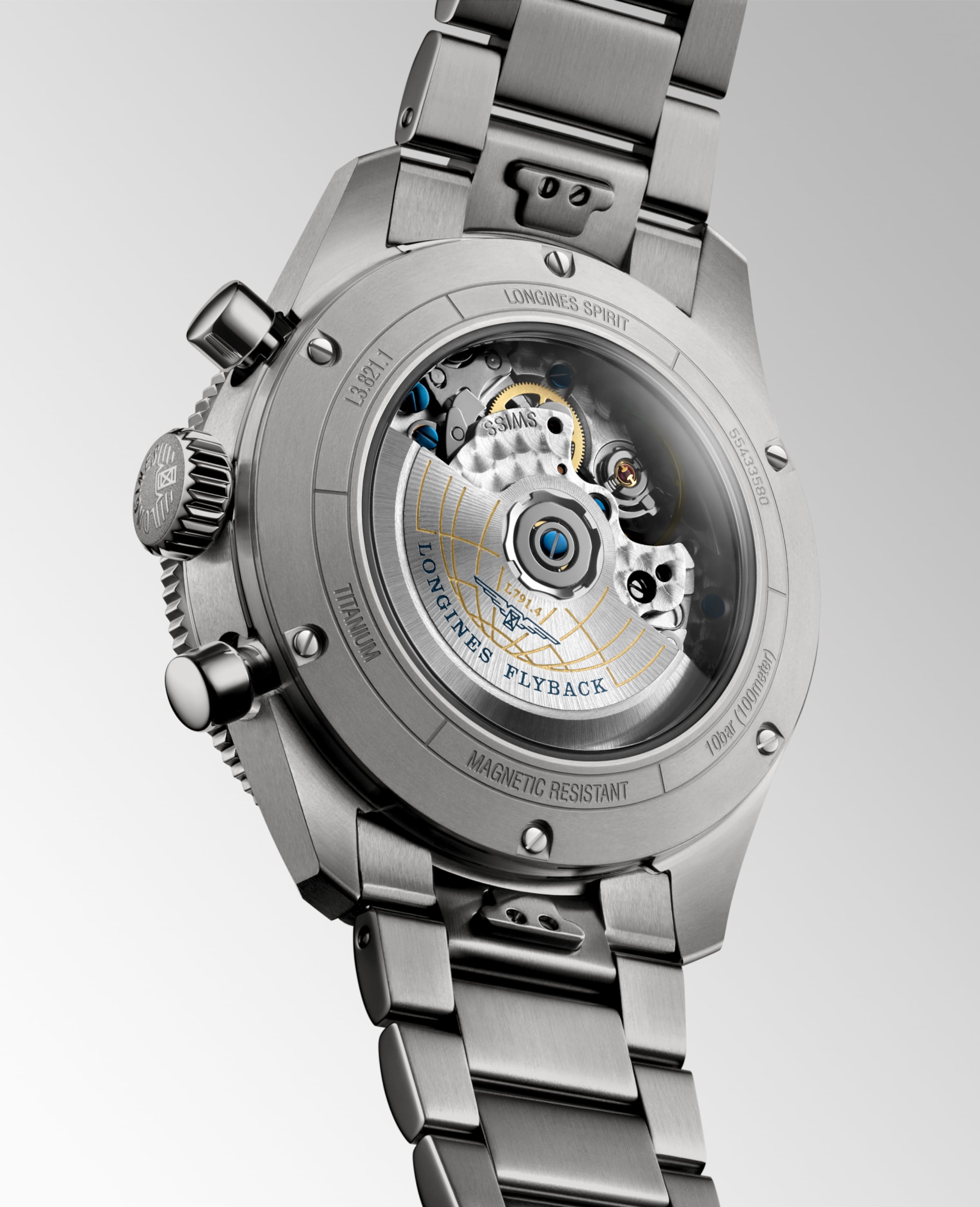 Longines SPIRIT Automatic Titanium and ceramic bezel Watch - L3.821.1.53.6