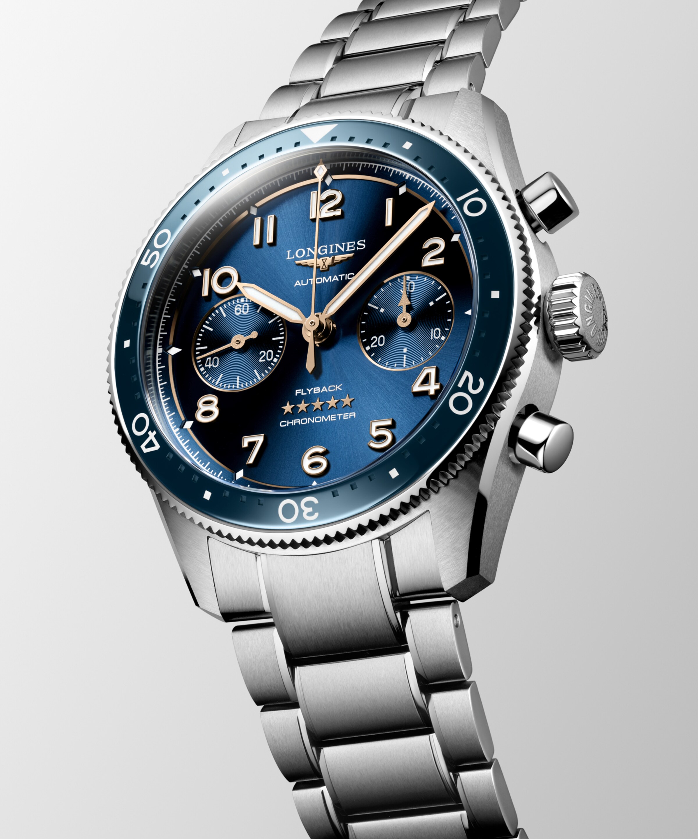 Longines SPIRIT Automatic Stainless steel and ceramic bezel Watch - L3.821.4.93.6