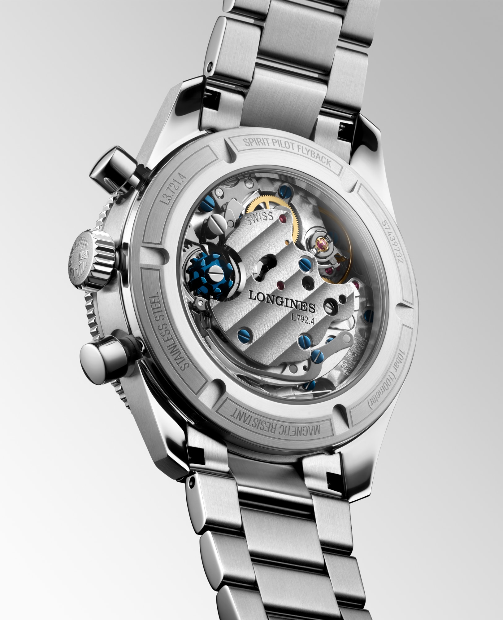 LONGINES SPIRIT PILOT FLYBACK メカニカル、ステンレススティールと