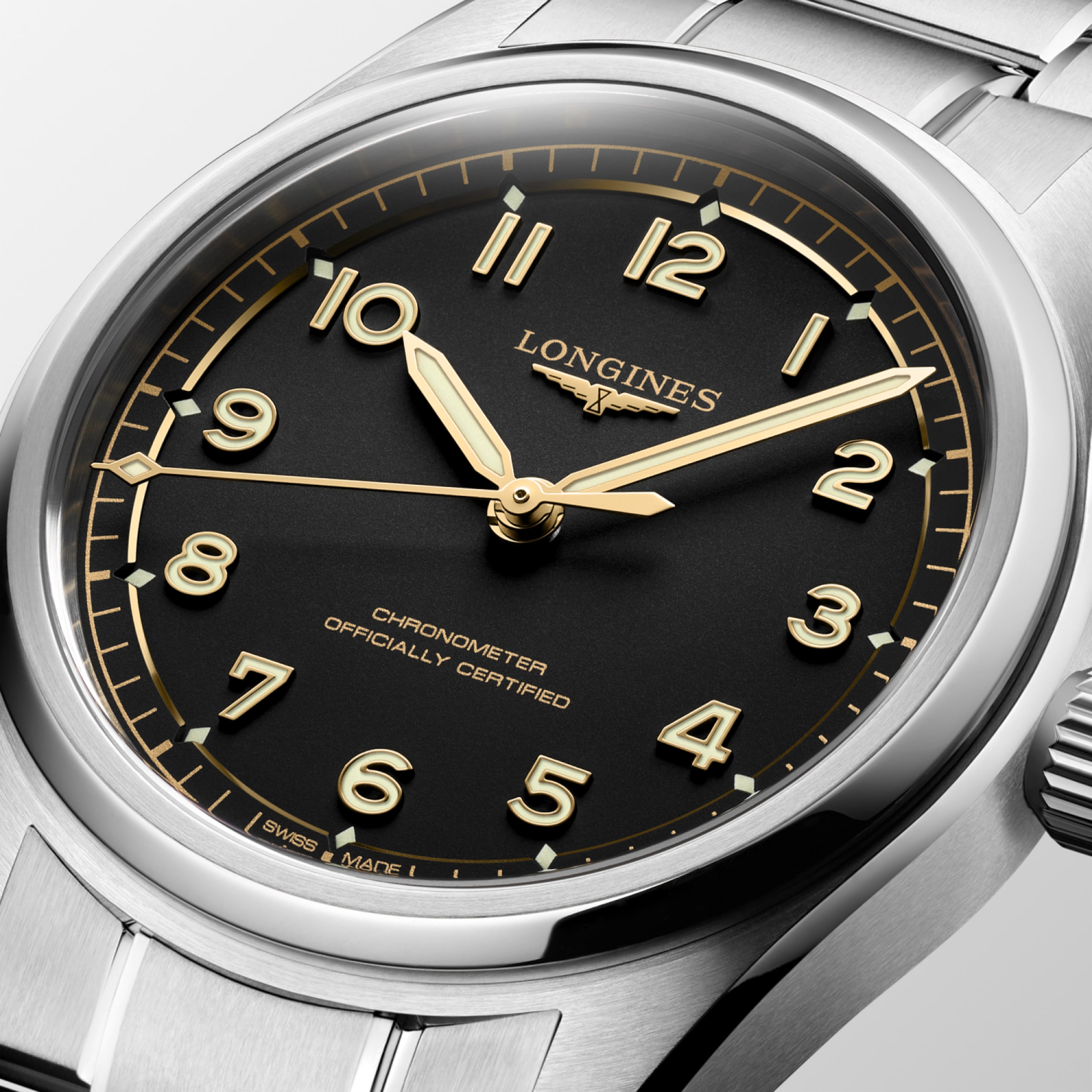Longines SPIRIT PILOT automatic stainless steel Watch - L3.809.4.53.6