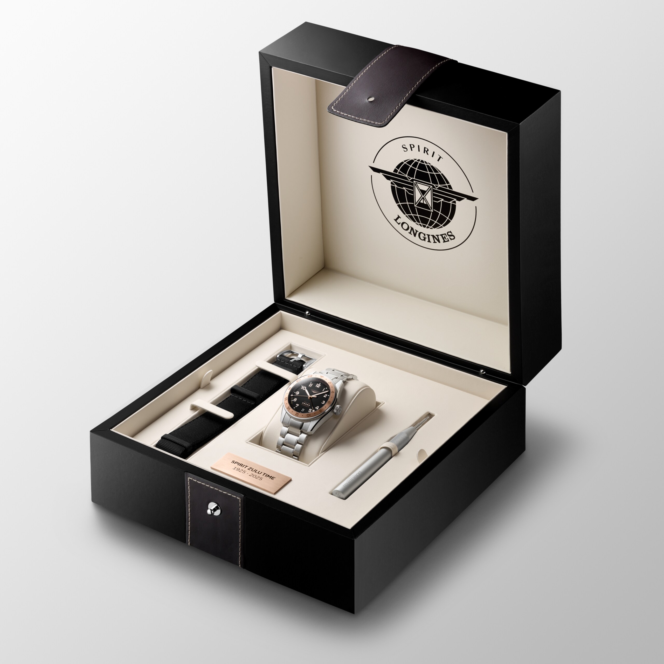 Longines SPIRIT ZULU TIME 1925 Automatic Stainless steel and 18 karat pink gold cap 200 Watch - L3.803.5.53.6