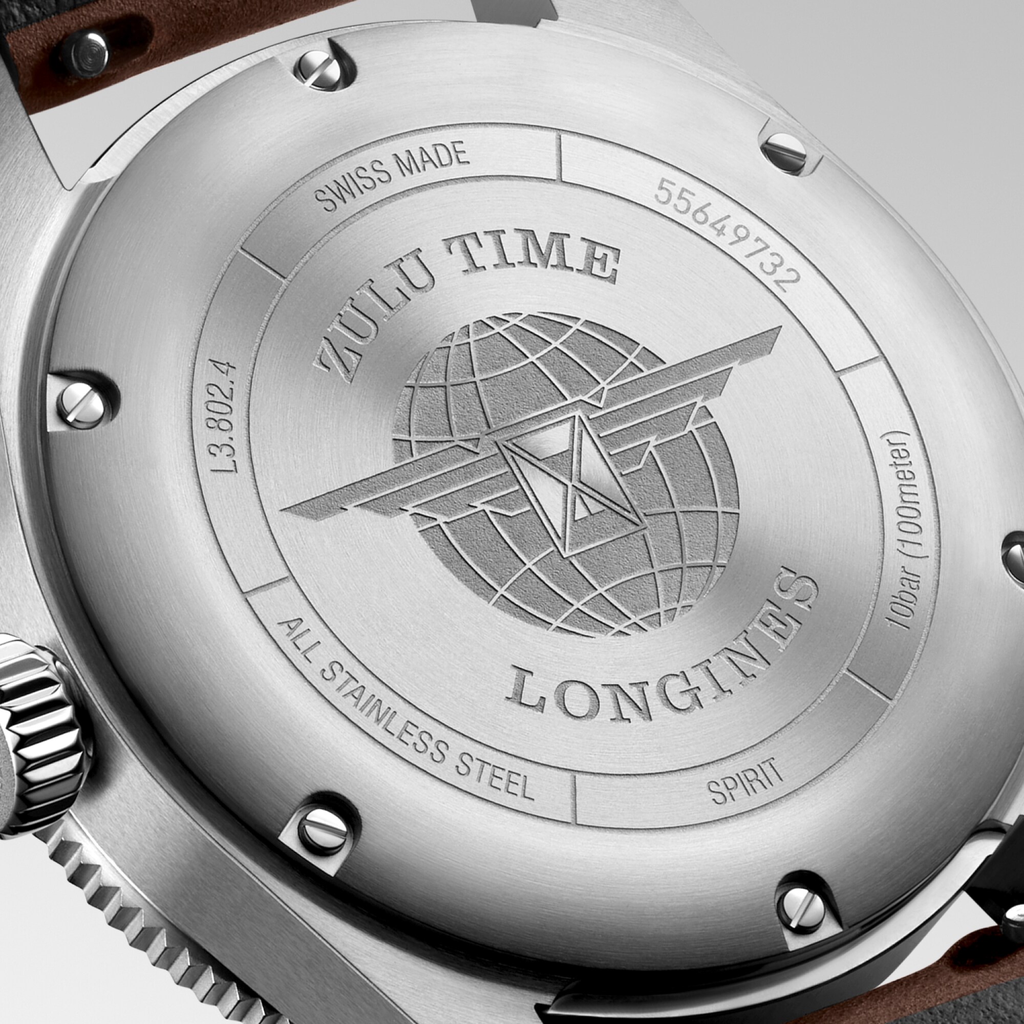LONGINES SPIRIT ZULU TIME 自動巻、ステンレススティールと