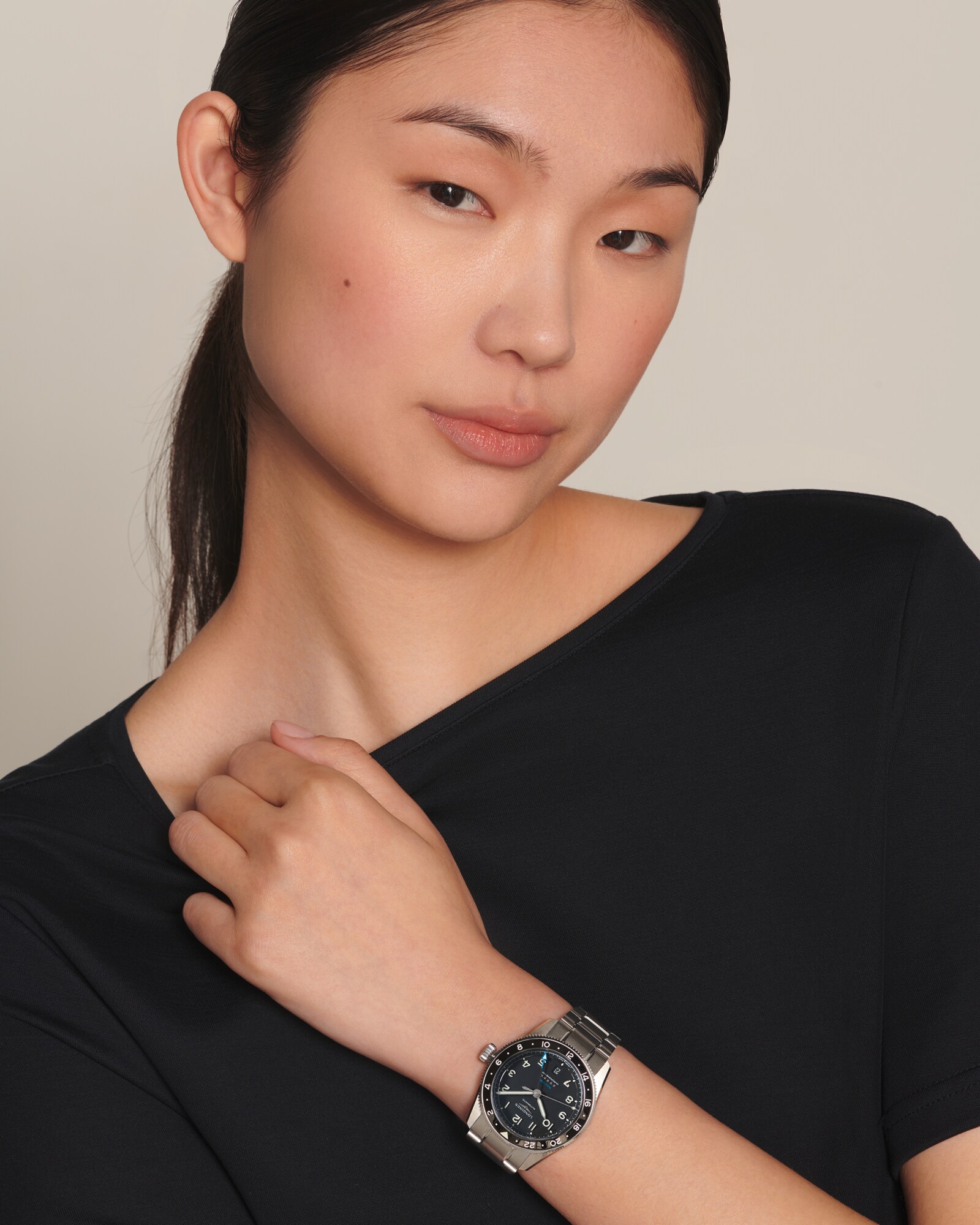 LONGINES SPIRIT ZULU TIME Automatic, Stainless Steel And Ceramic