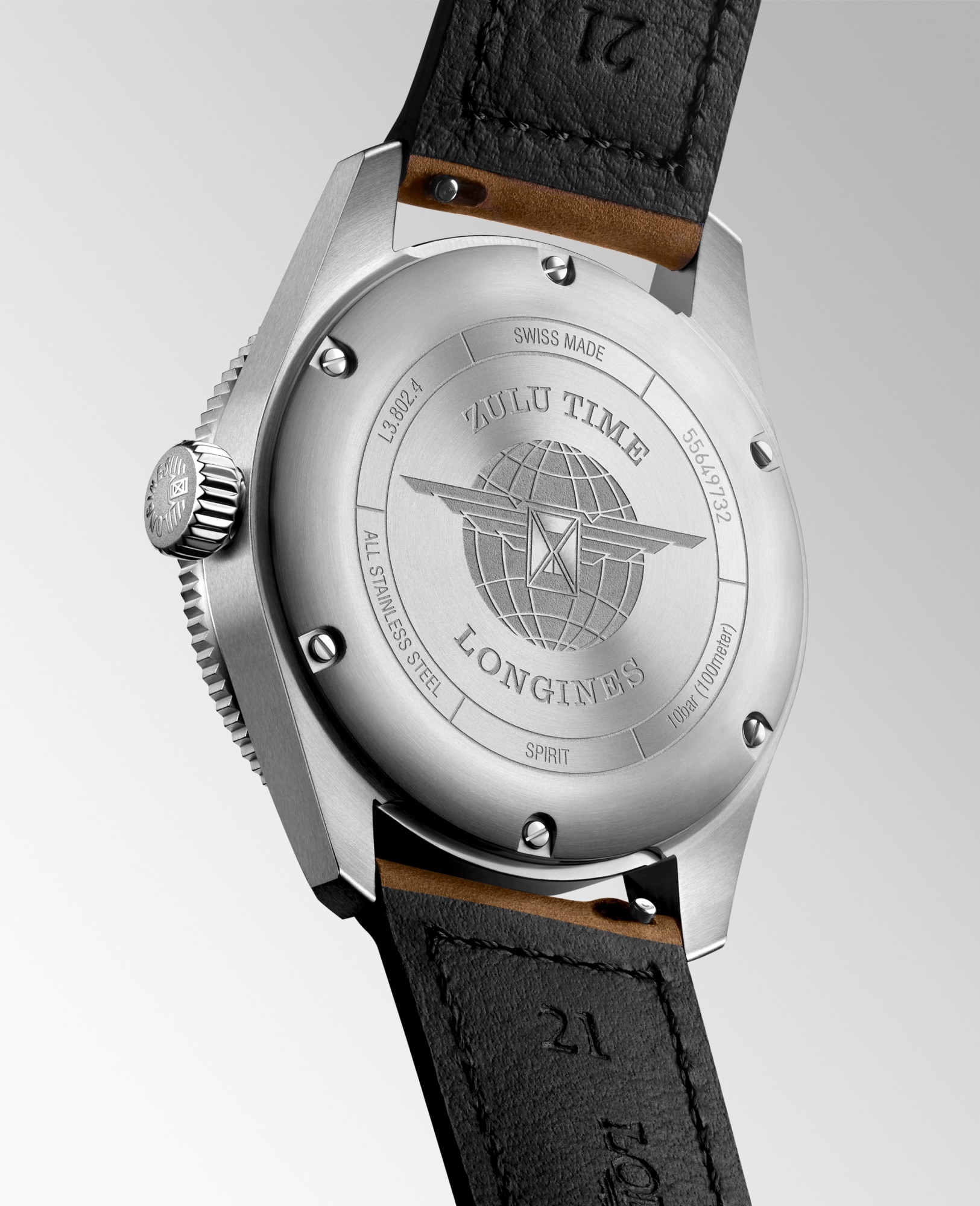 LONGINES SPIRIT ZULU TIME | Ø 39.00 mm, アンスラサイト | L3.802.4