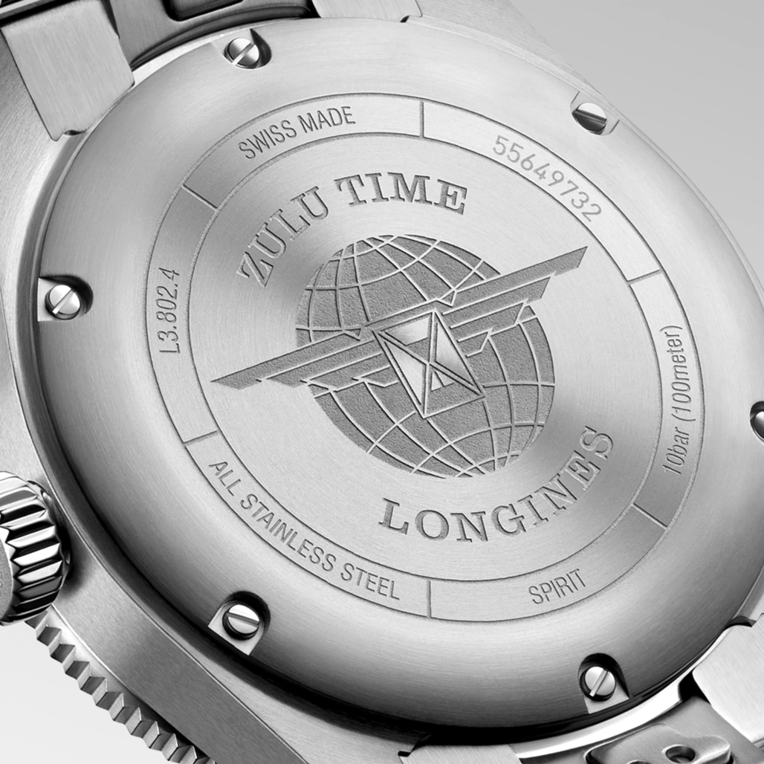 Longines SPIRIT ZULU TIME automatic stainless steel and ceramic bezel Watch - L3.802.4.63.6