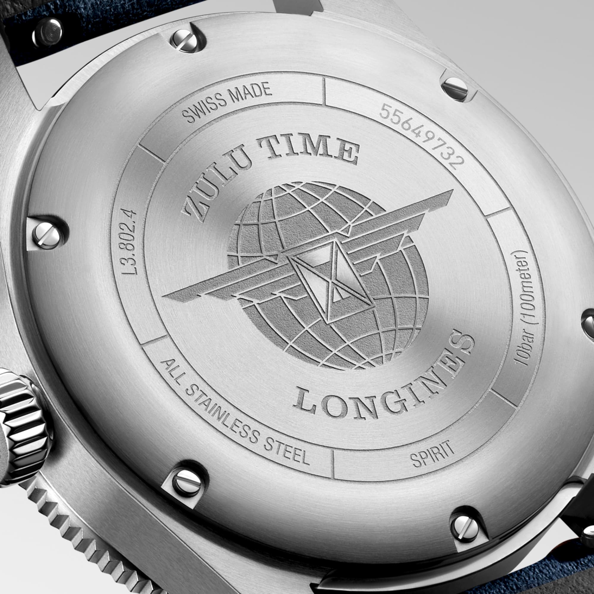 LONGINES SPIRIT ZULU TIME 自動巻、ステンレススティールとセラミック