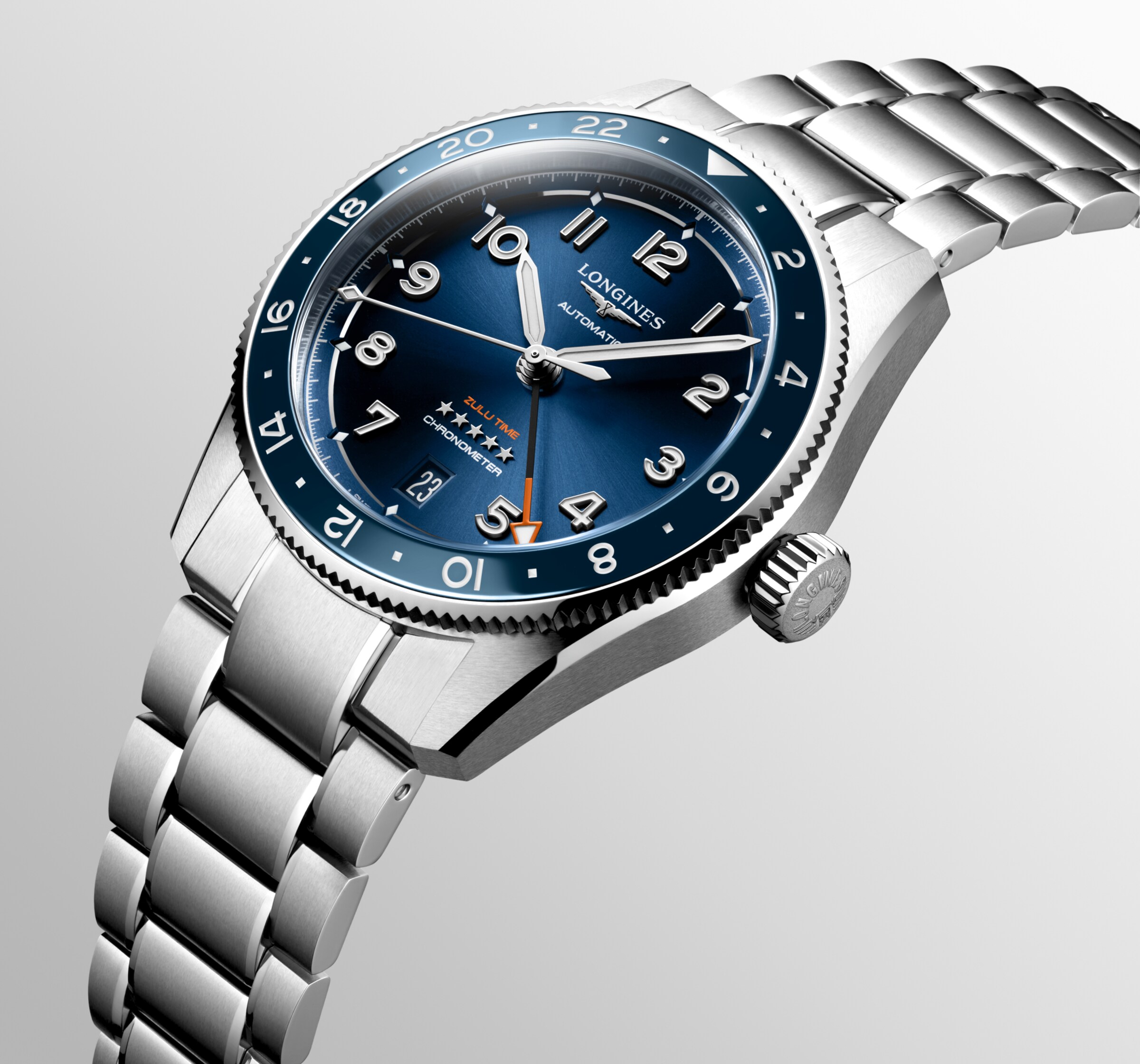 Longines SPIRIT Automatic Stainless steel and ceramic bezel Watch - L3.802.4.93.6