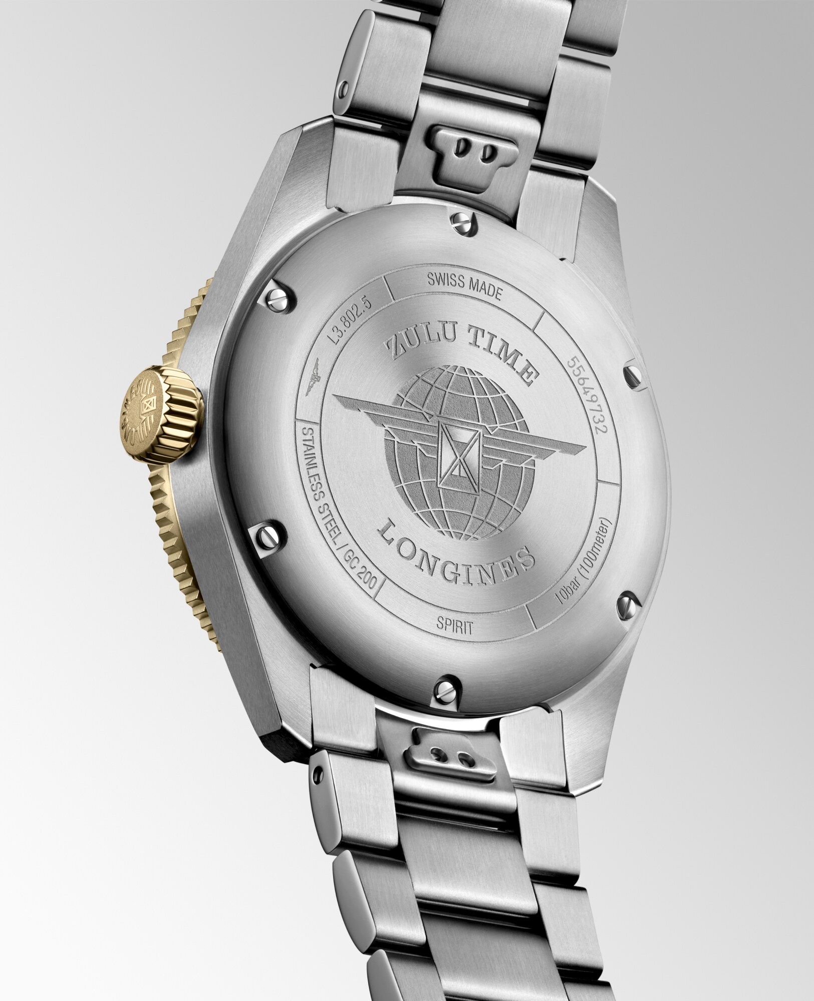 LONGINES SPIRIT ZULU TIME Automatic, Stainless Steel And 18 LONGINES SPIRIT ZULU TIME Automatic, Stainless Steel And 18