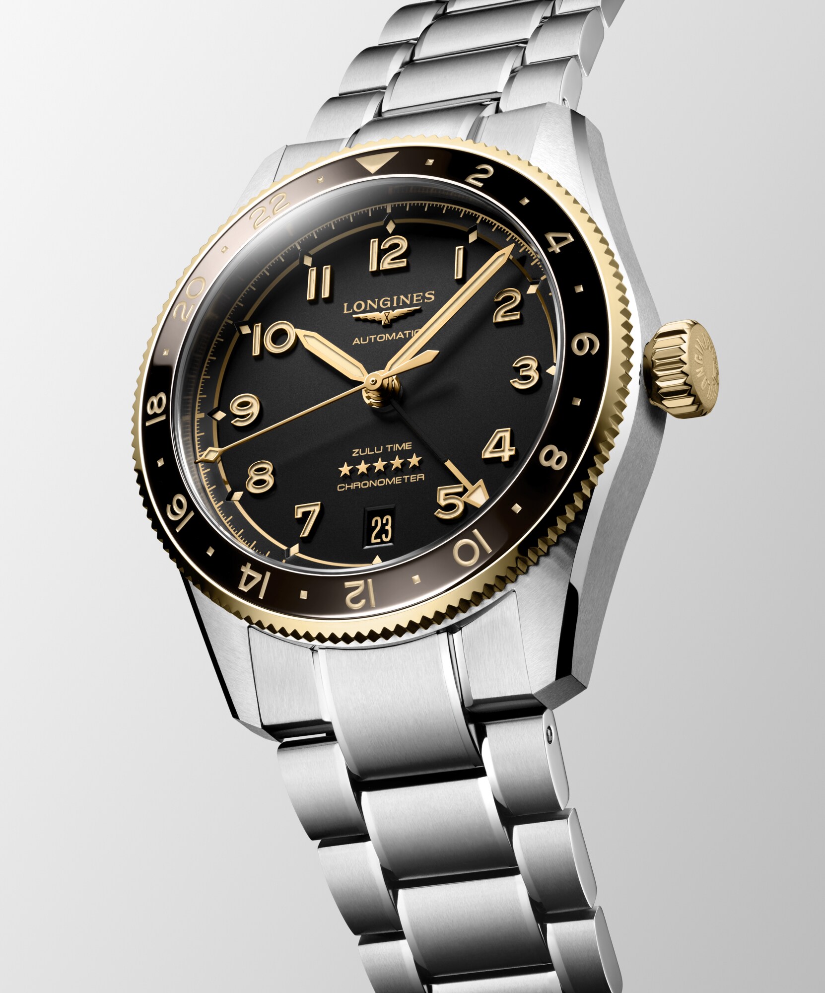 LONGINES SPIRIT ZULU TIME Automatyczny, Stal Szlachetna I