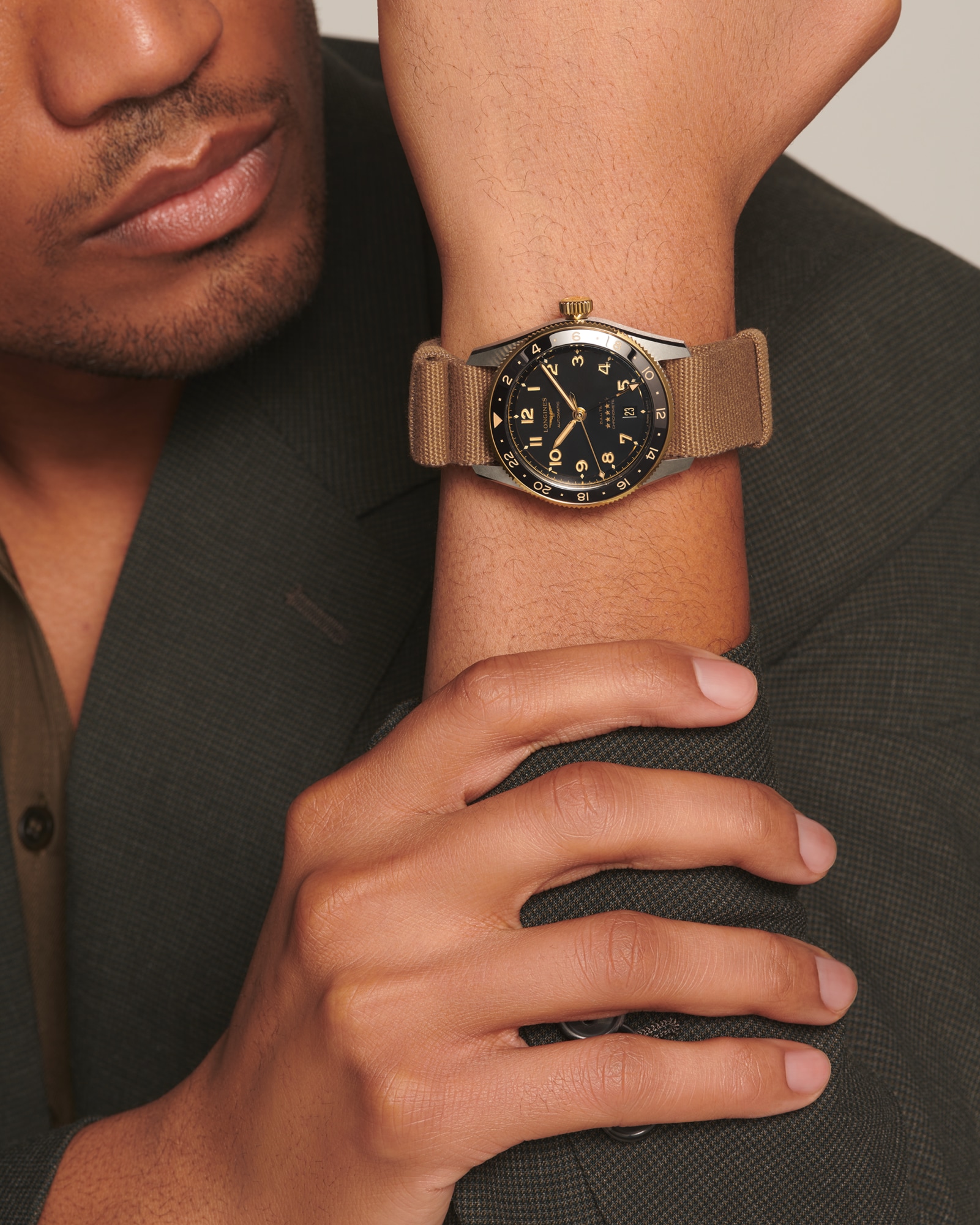 LONGINES SPIRIT ZULU TIME Automatik, Edelstahl Mit 18 Karat