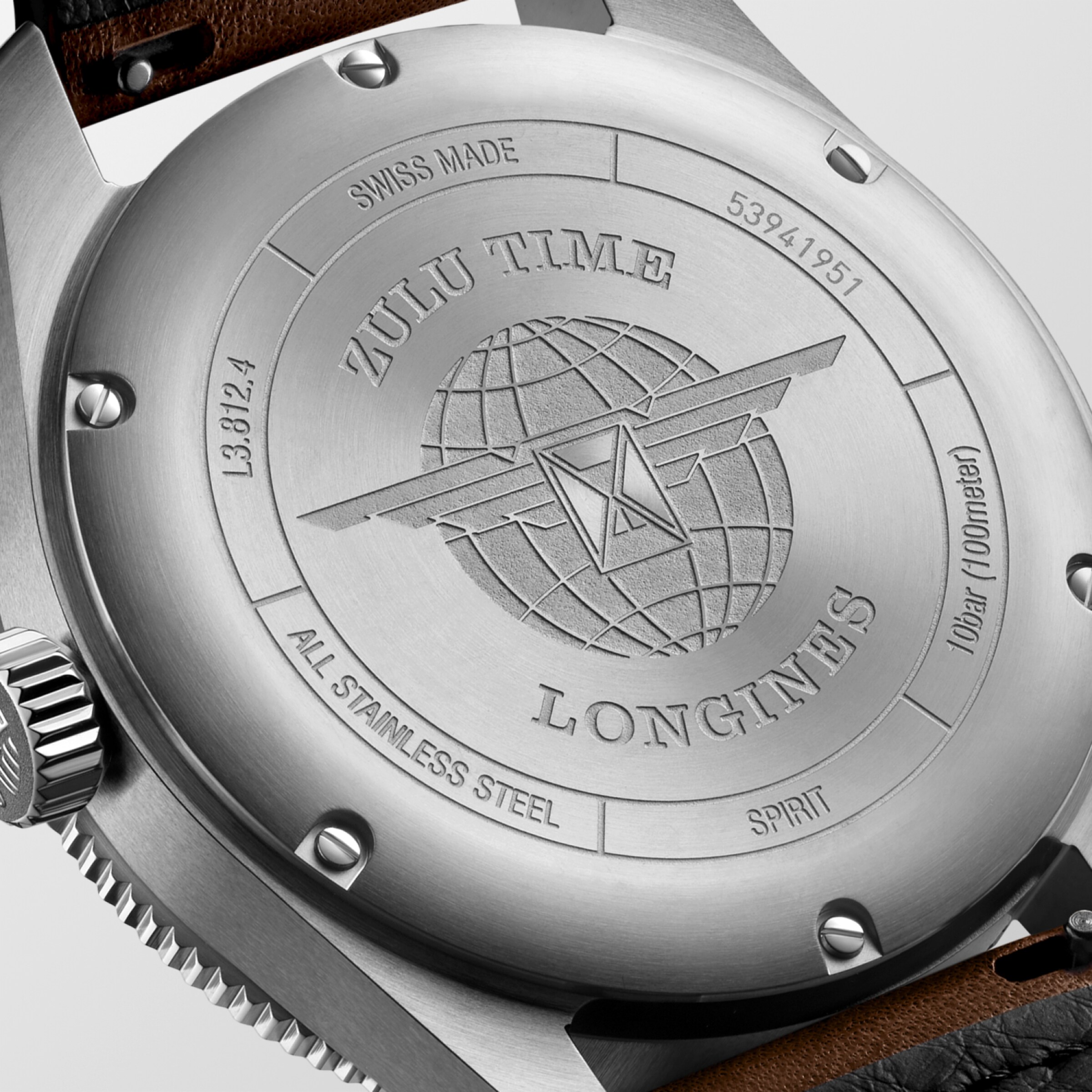 Longines SPIRIT ZULU TIME Automatic Stainless steel and ceramic bezel Watch - L3.812.4.53.2