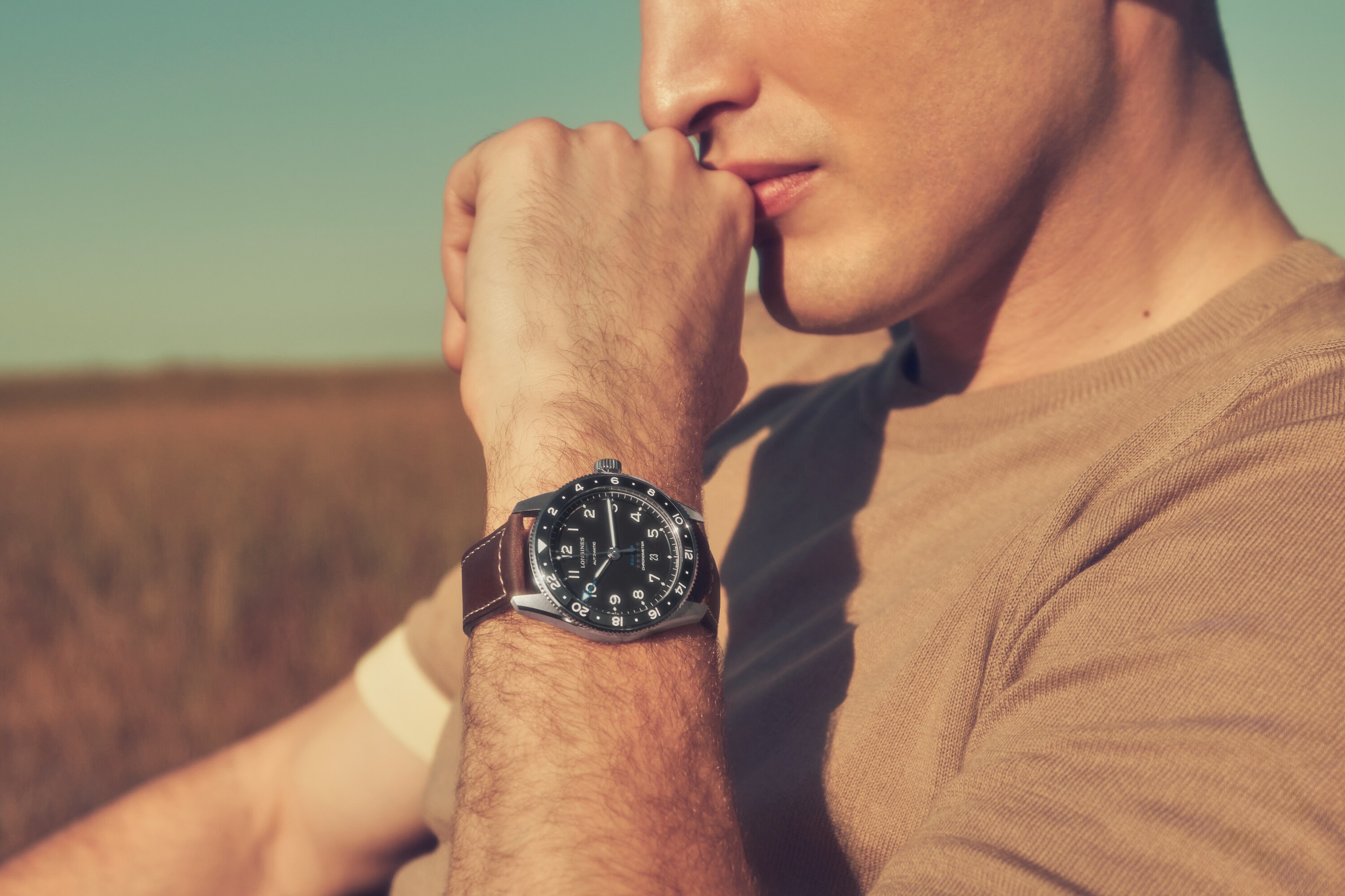 LONGINES SPIRIT ZULU TIME 自動巻、ステンレススティールとセラミック