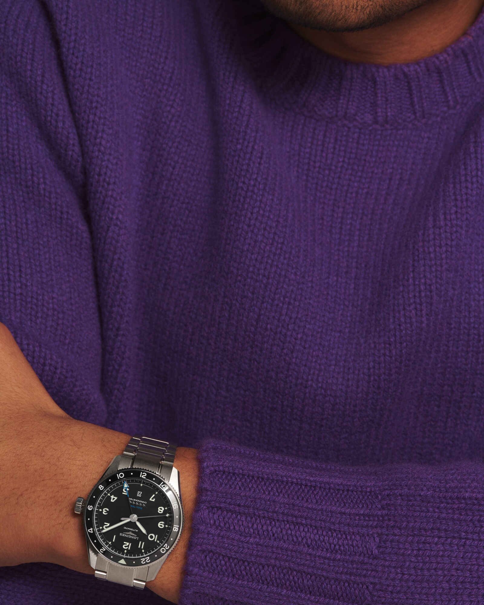 LONGINES SPIRIT ZULU TIME Automatic, Stainless Steel And Ceramic