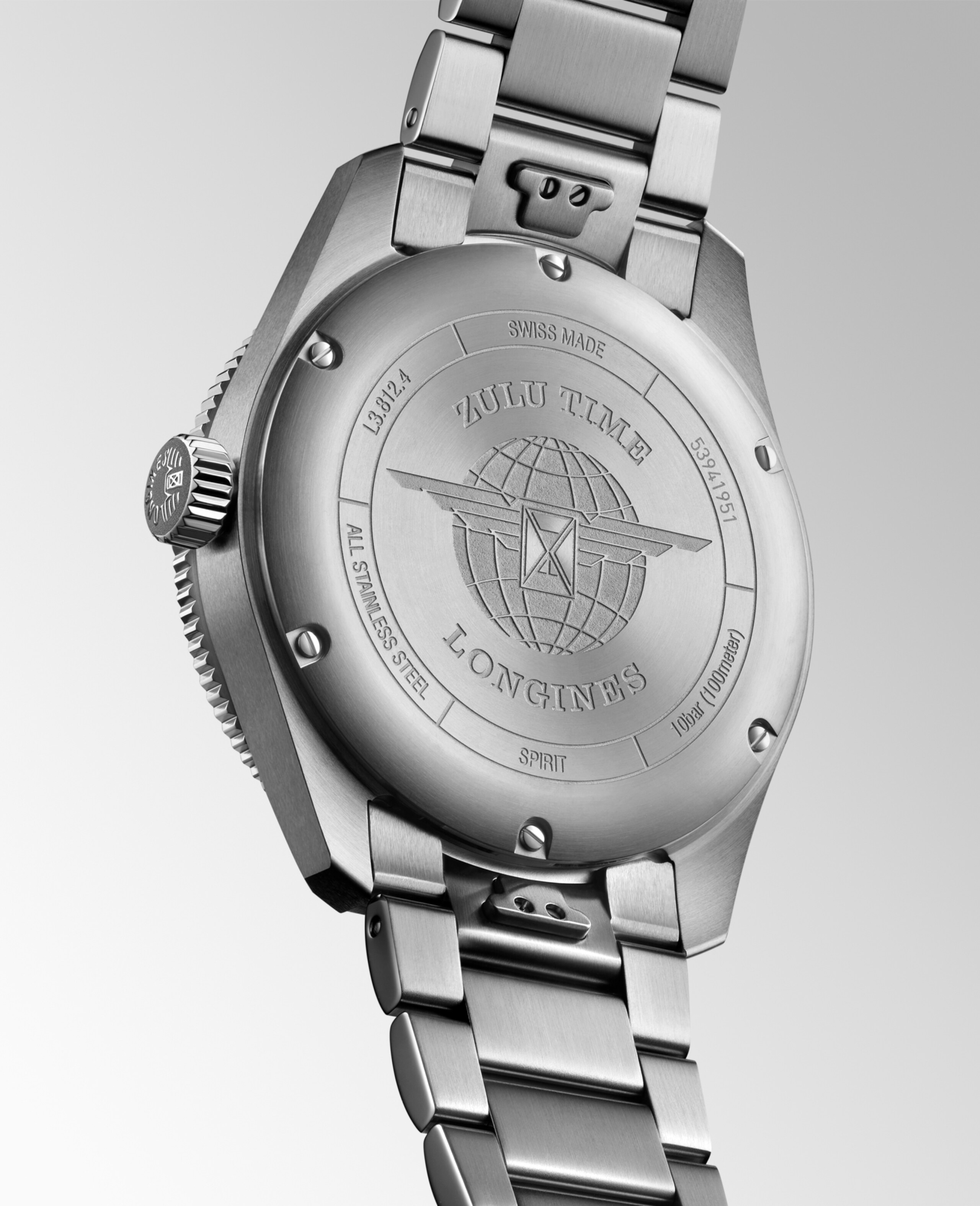 Longines SPIRIT ZULU TIME Automatic Stainless steel and ceramic bezel Watch - L3.812.4.60.6