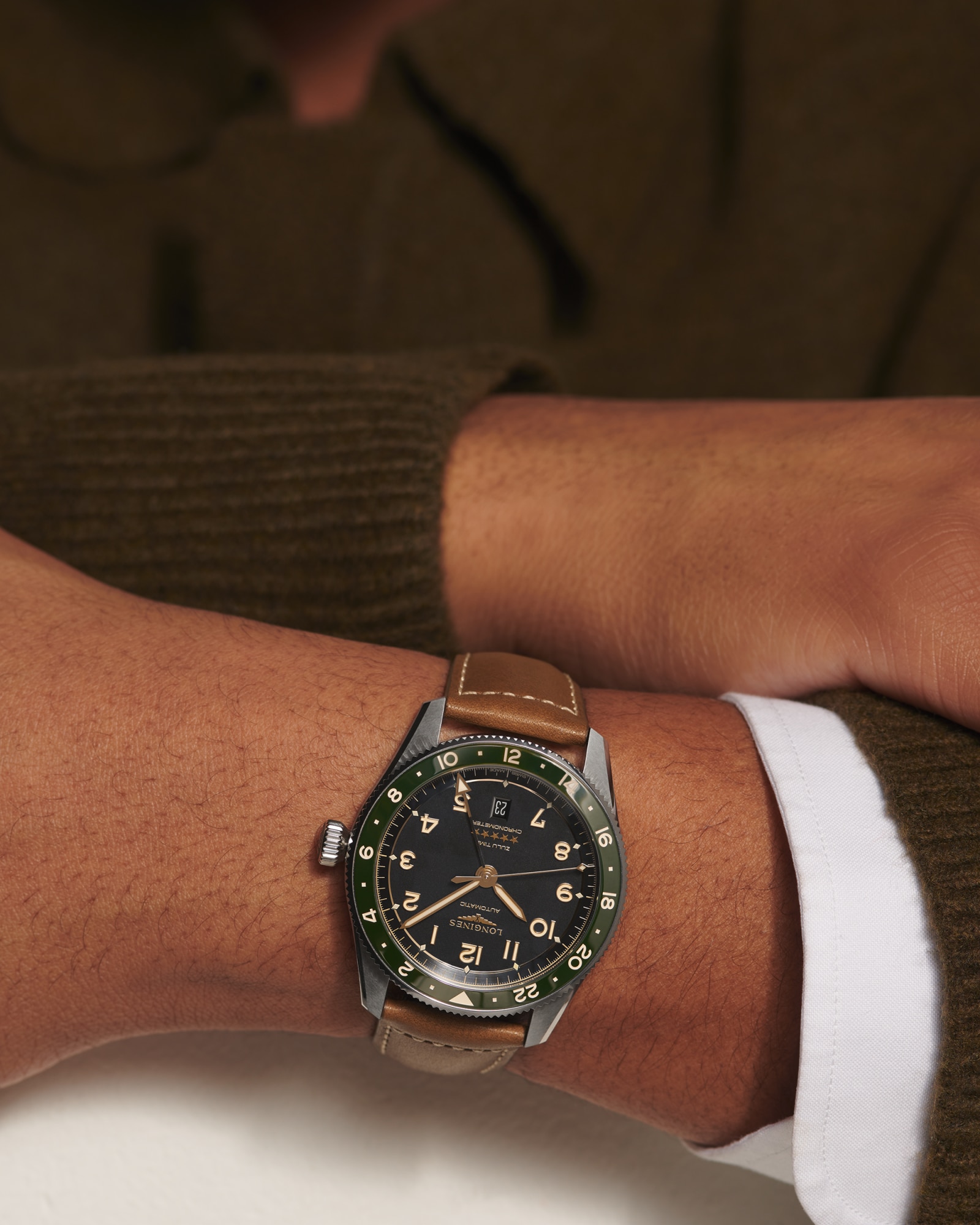 LONGINES 腕時計　手巻き式 LONGINES SPIRIT FLYBACK 自動巻、ステンレススティールとセラミック