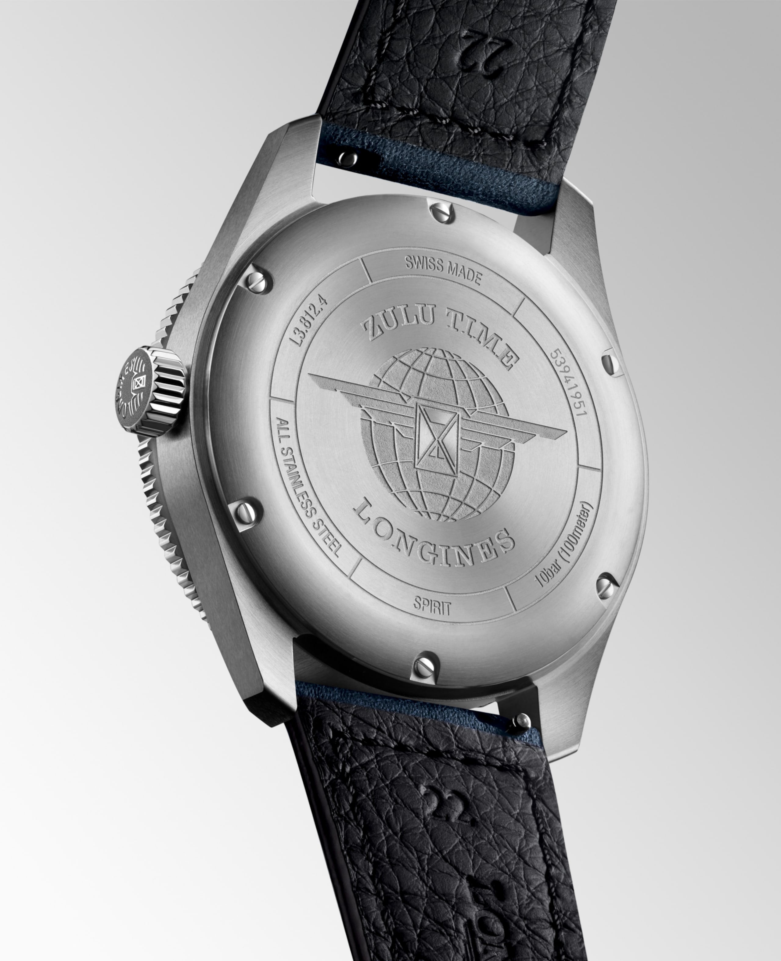 Longines SPIRIT ZULU TIME Automatic Stainless steel and ceramic bezel Watch - L3.812.4.93.2