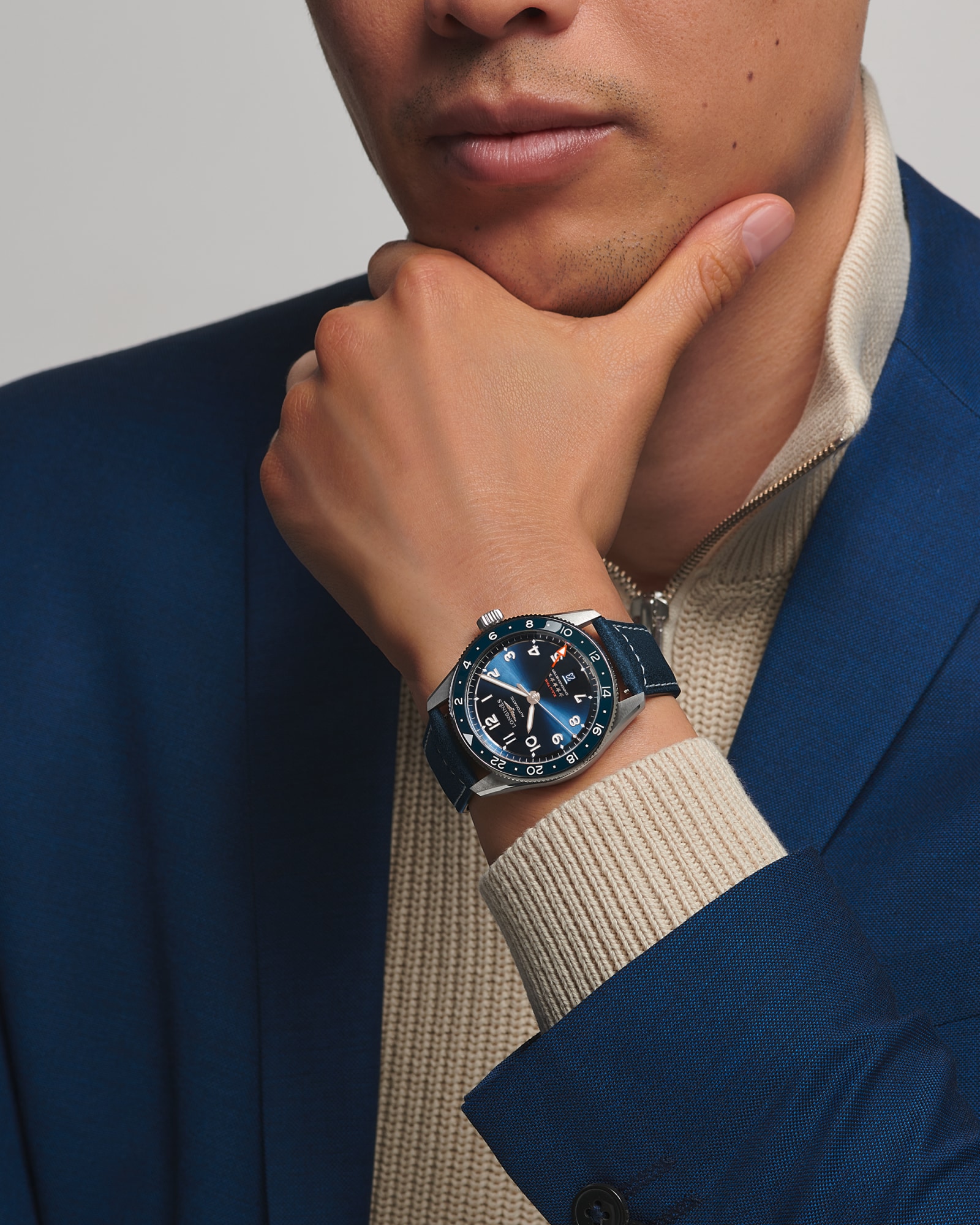 LONGINES SPIRIT ZULU TIME 自動巻、ステンレススティールとセラミック