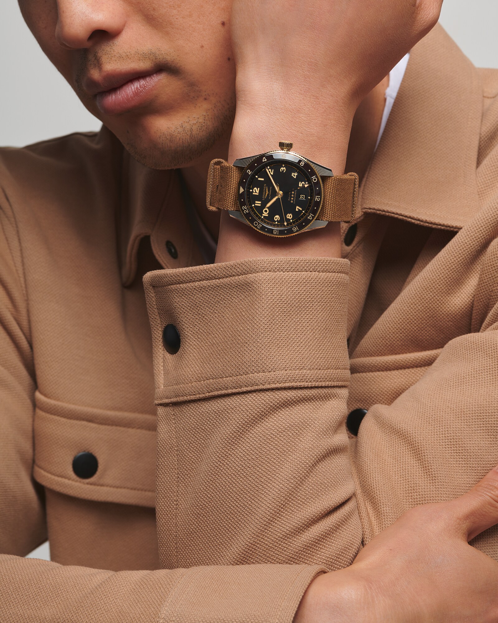 LONGINES SPIRIT ZULU TIME Automatic, Stainless Steel And 18 Karat