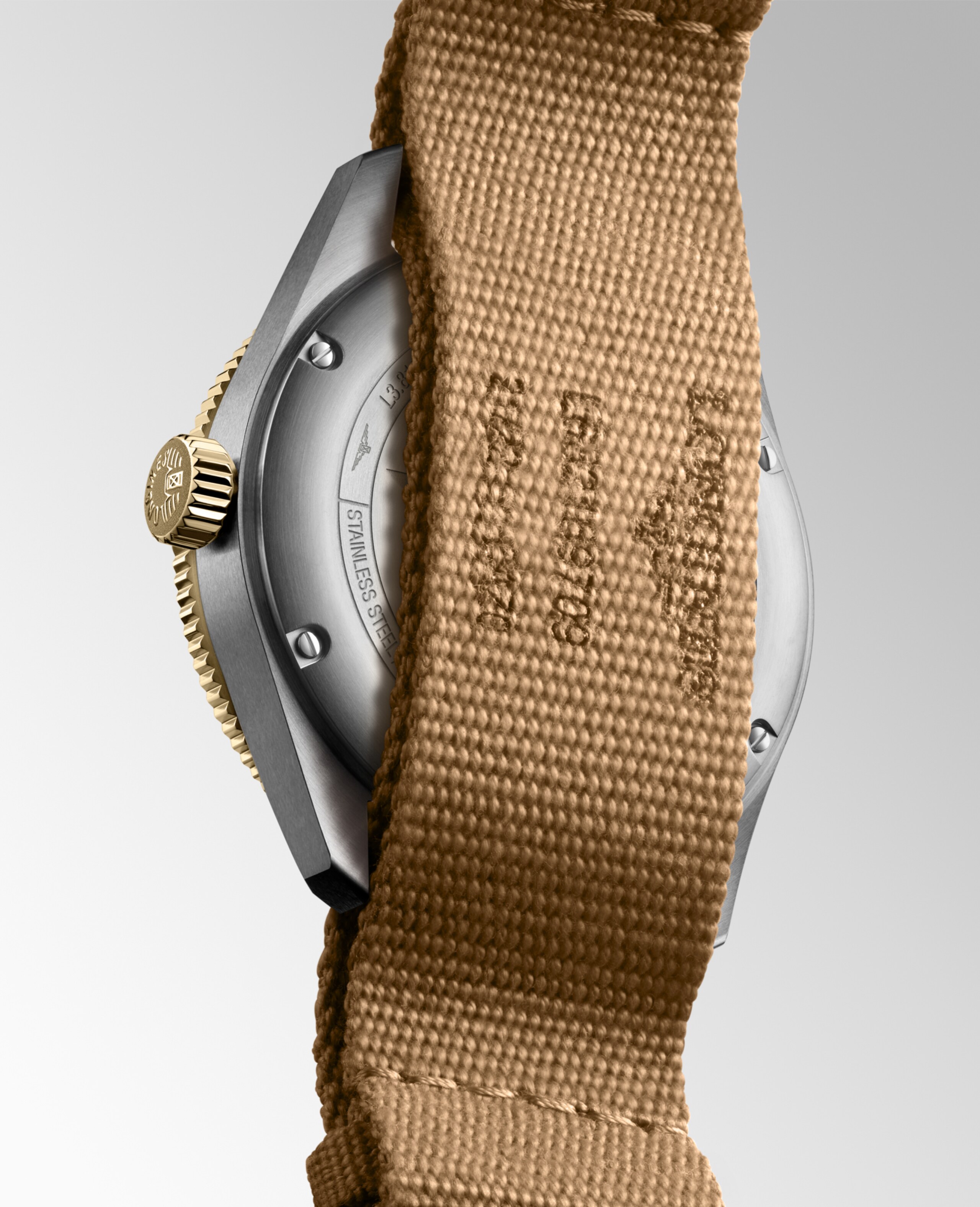 Longines SPIRIT ZULU TIME automatic stainless steel and 18 karat yellow gold cap 200 Watch - L3.812.5.53.9